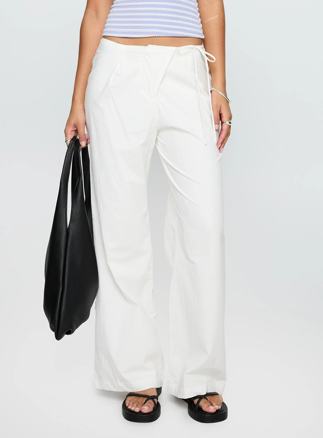 Leyah Tie Side Pants White - Image 2