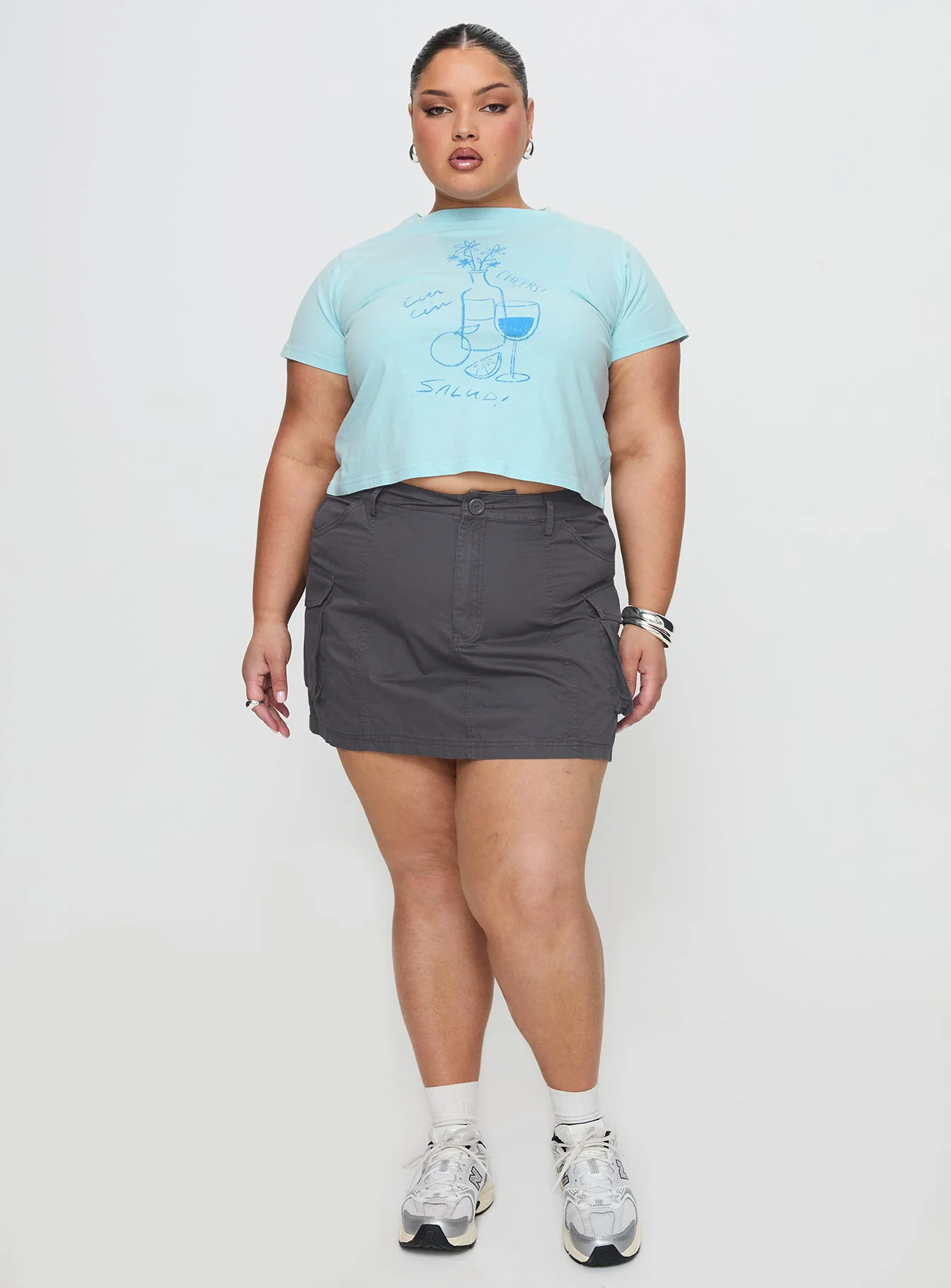 Lieutenant Cargo Mini Skirt Slate - Image 10