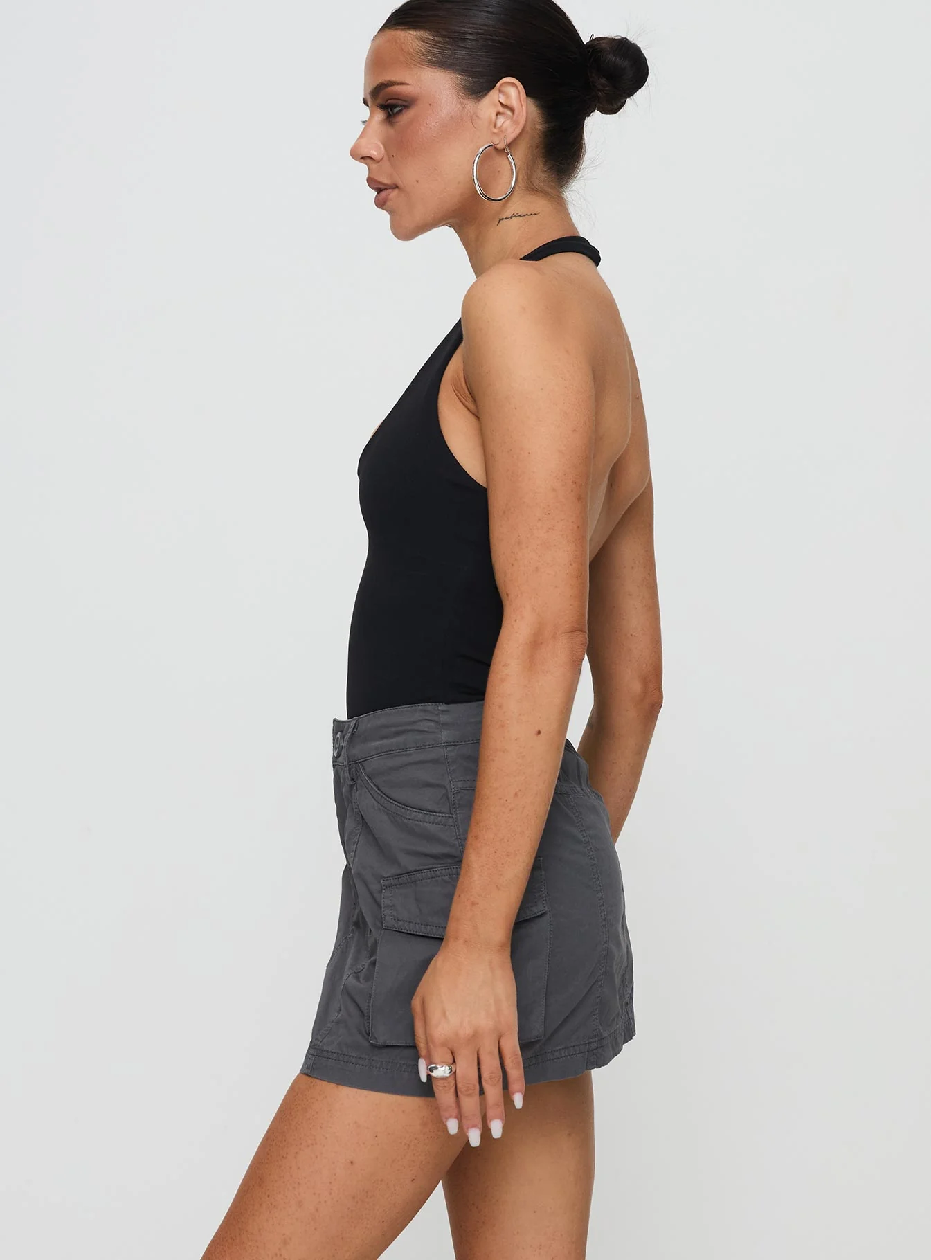 Lieutenant Cargo Mini Skirt Slate - Image 4