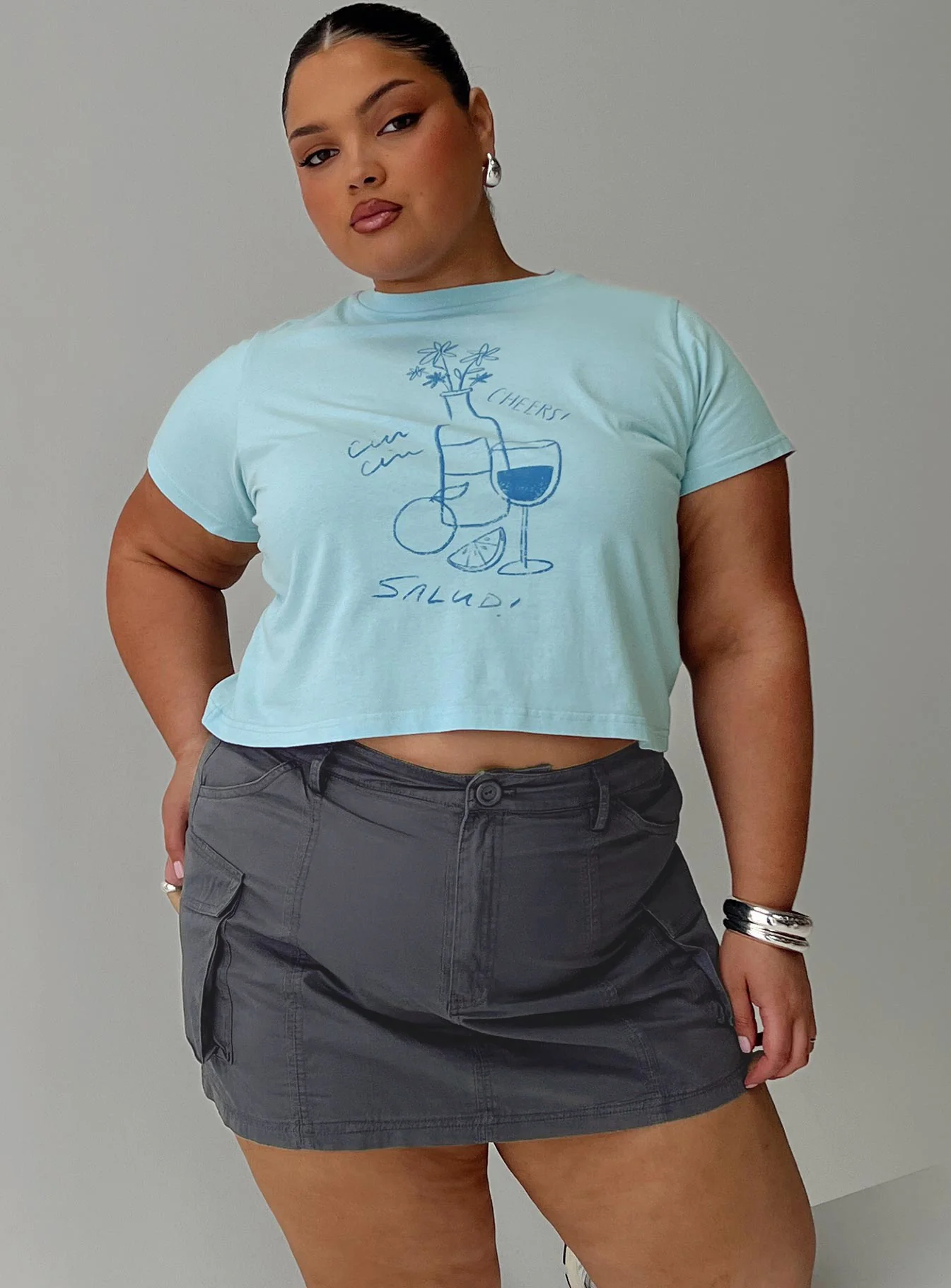 Lieutenant Cargo Mini Skirt Slate - Image 8