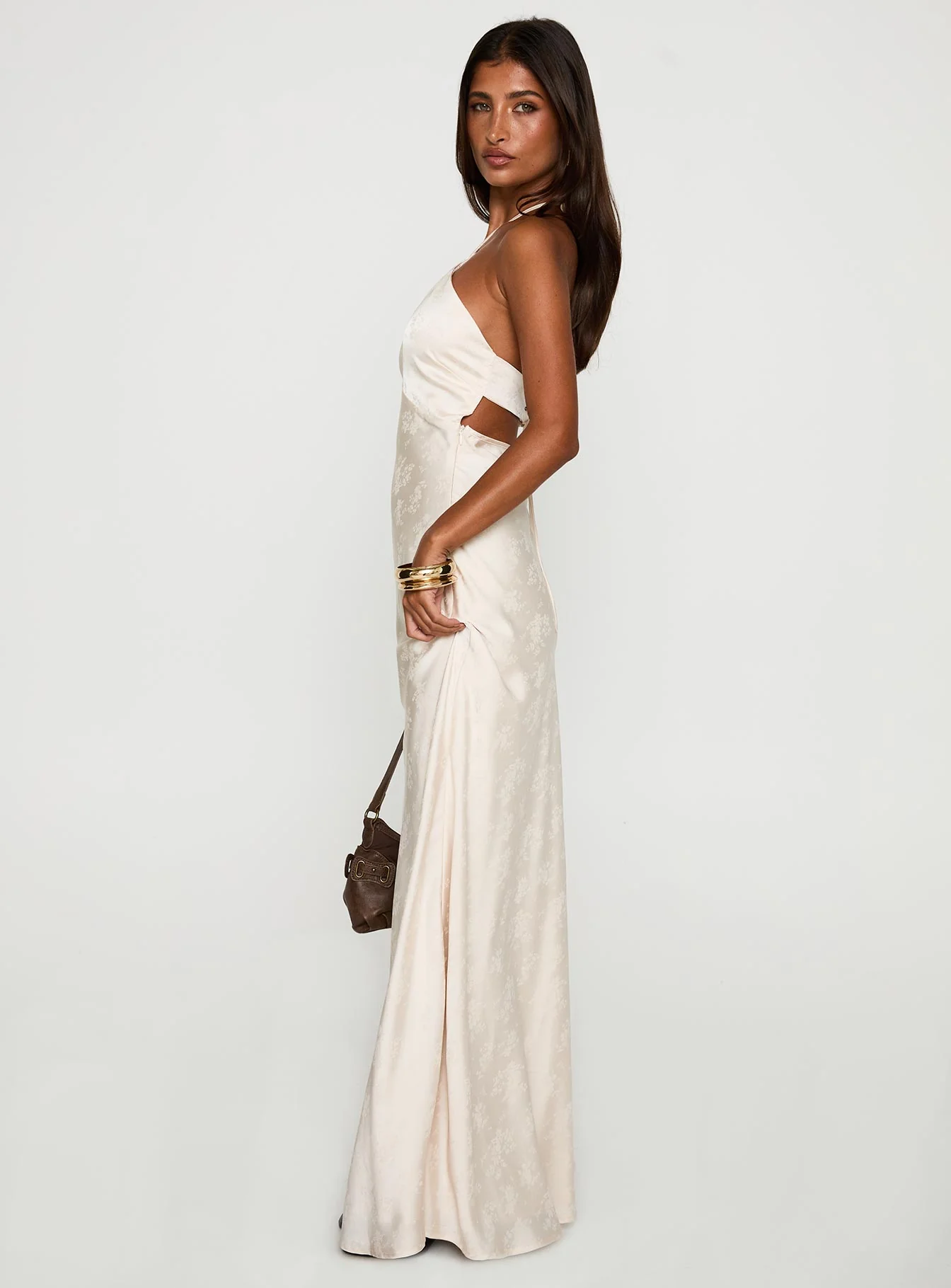 Limosina Halter Maxi Dress Champagne - Image 3