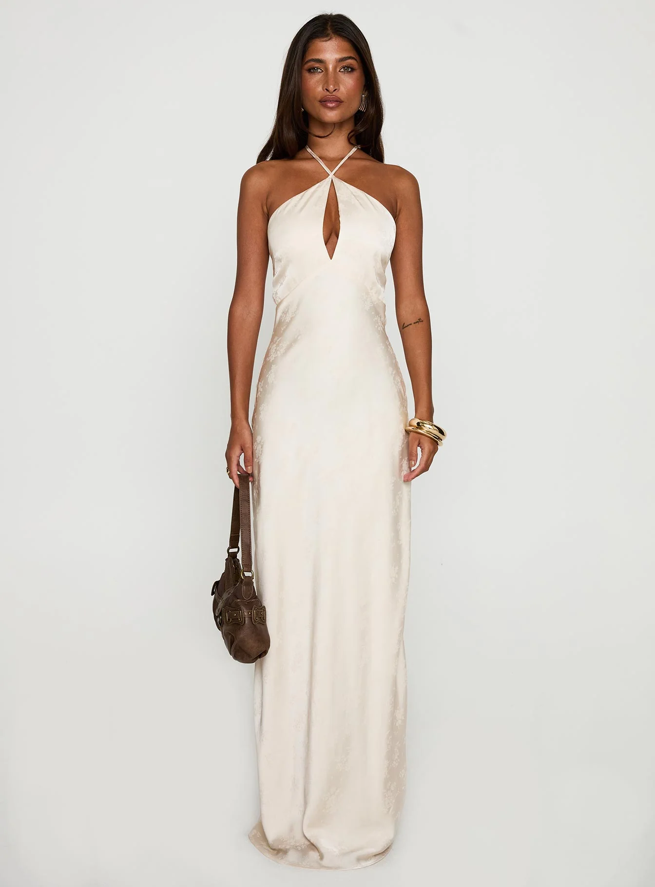 Limosina Halter Maxi Dress Champagne - Image 6