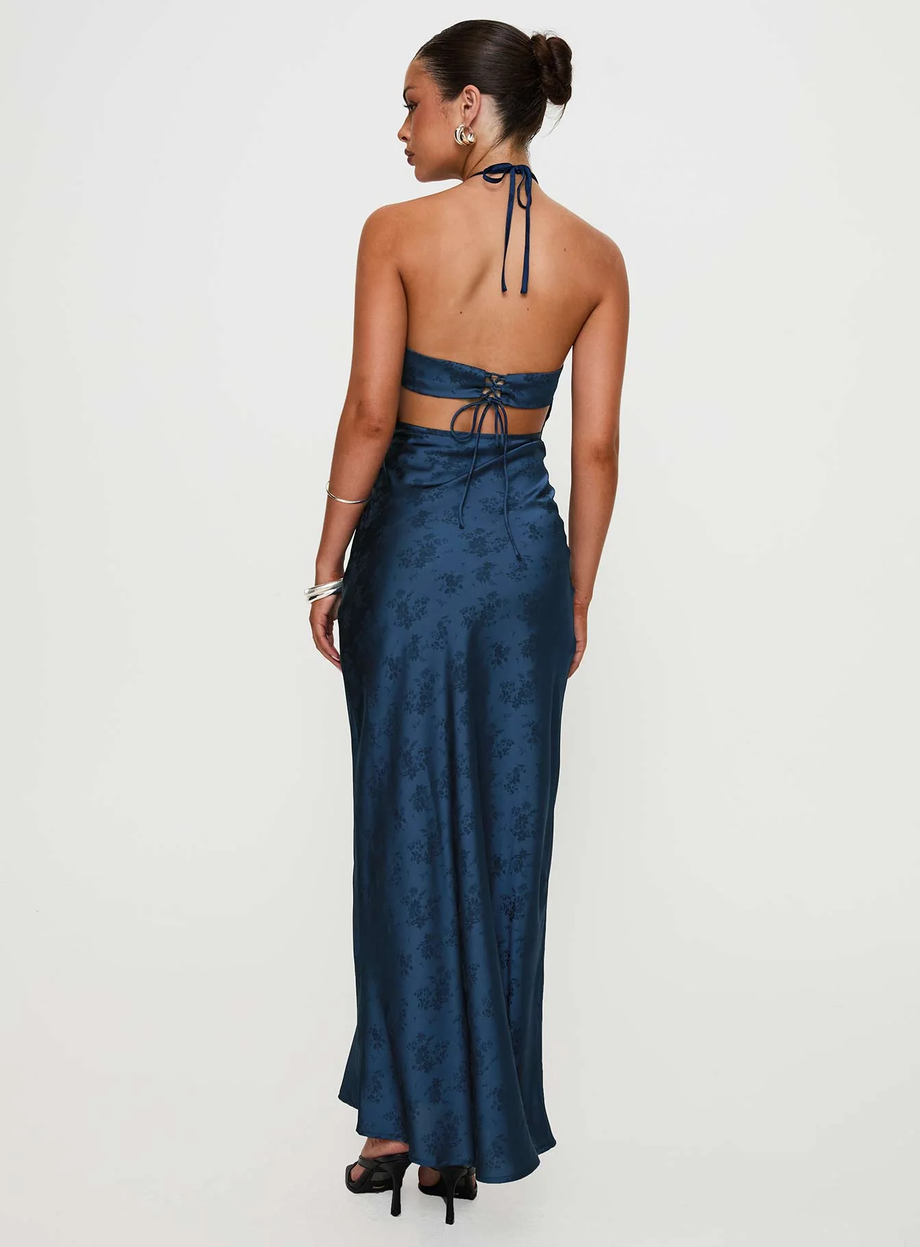 Limosina Halter Maxi Dress Navy - Image 5