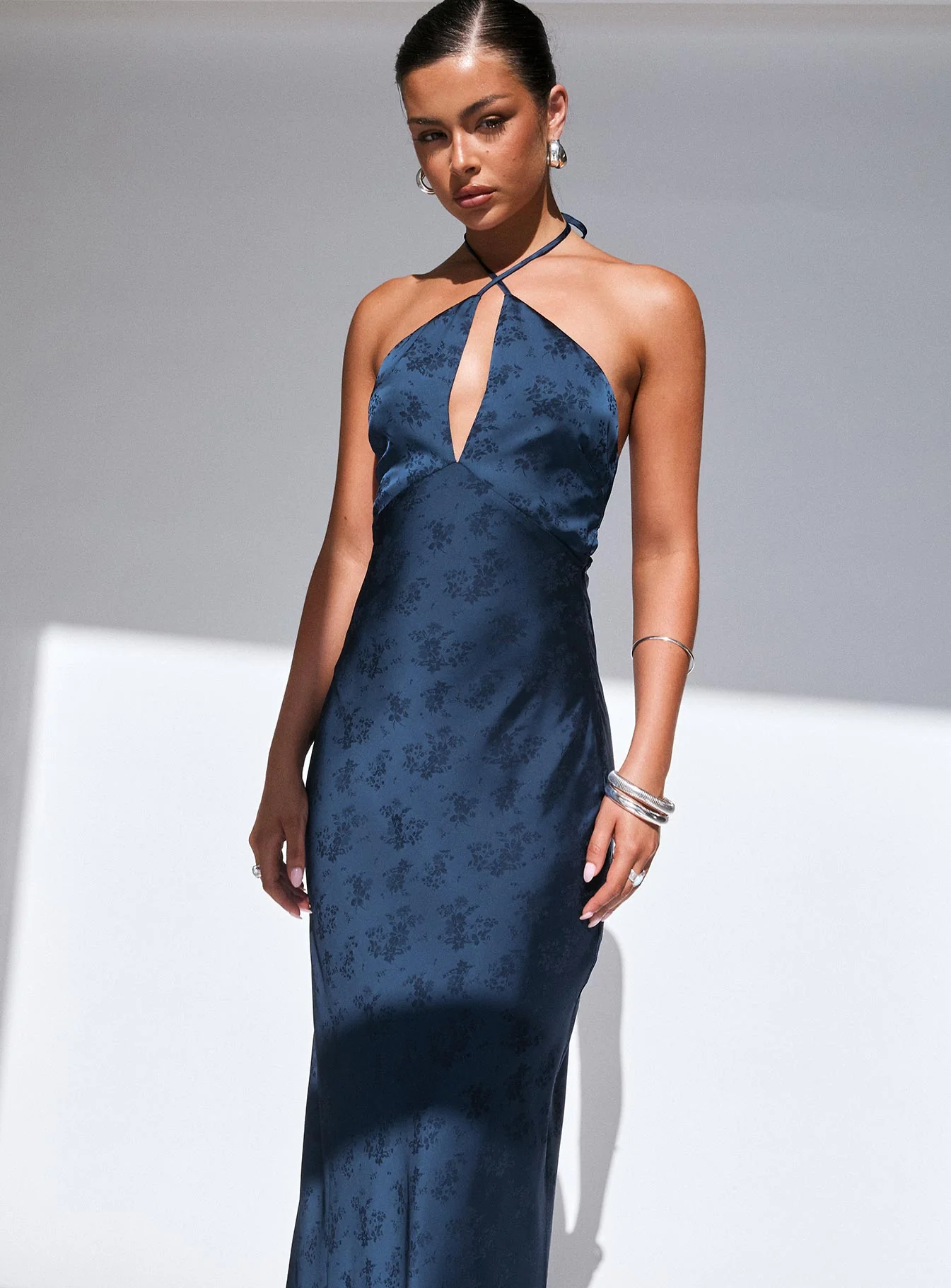Limosina Halter Maxi Dress Navy - Image 8