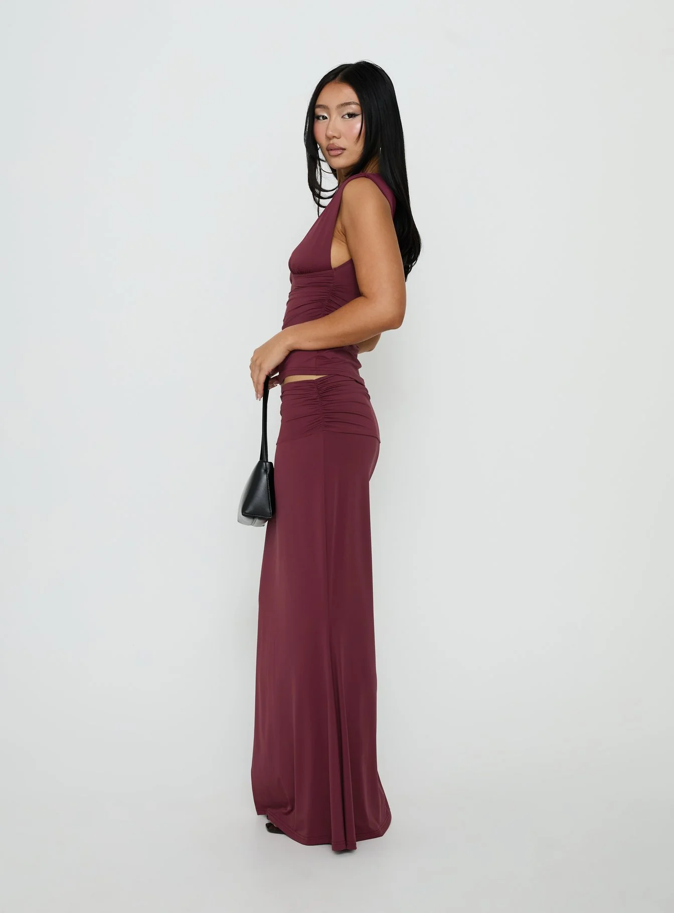 Liorah Foldover Waist Maxi Skirt Red - Image 4