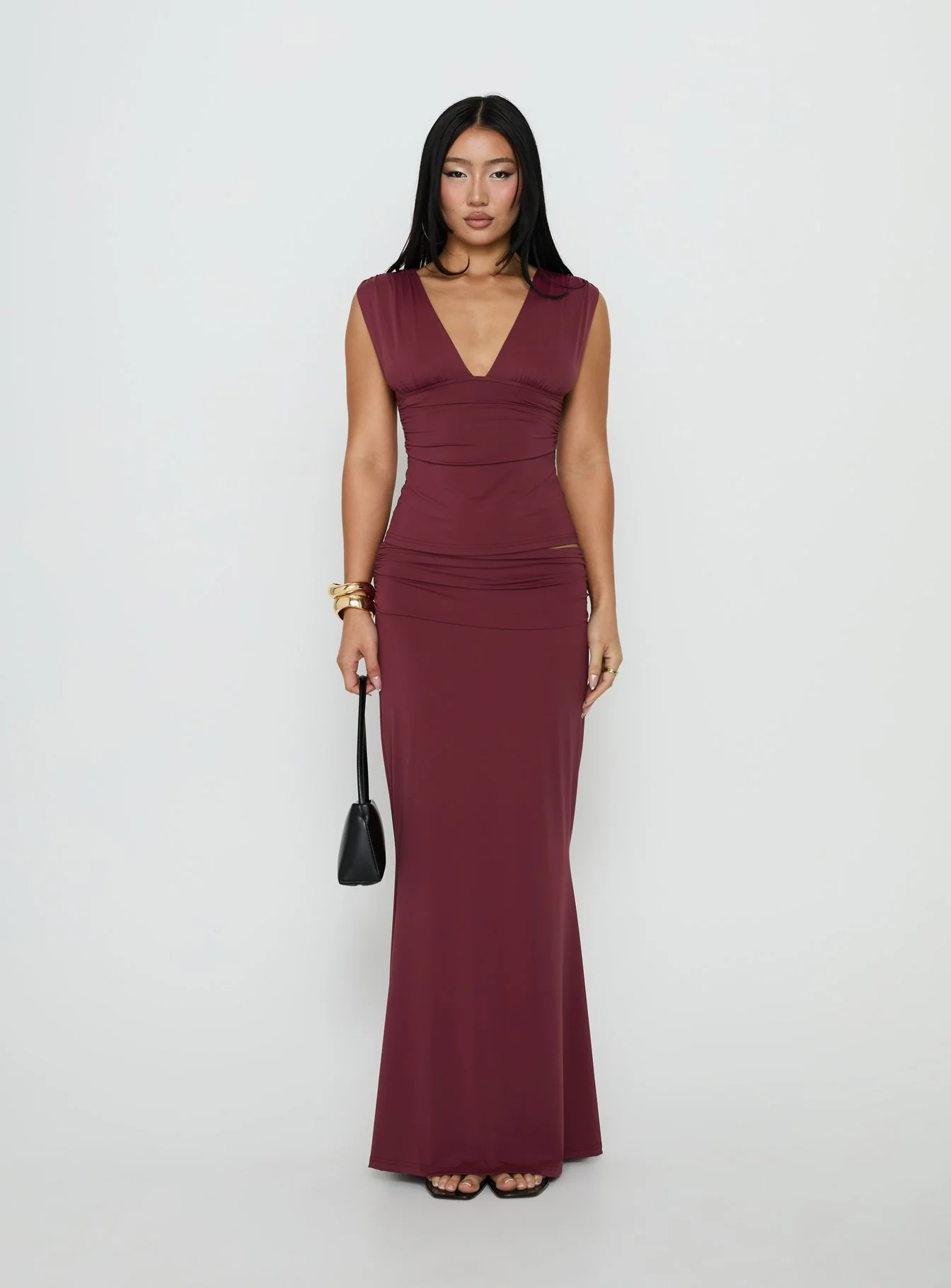 Liorah Foldover Waist Maxi Skirt Red - Image 7