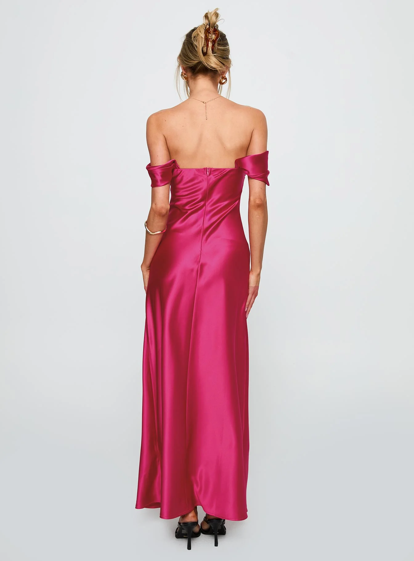 Live For You Off The Shoulder Maxi Dress Hot Pink - Image 5