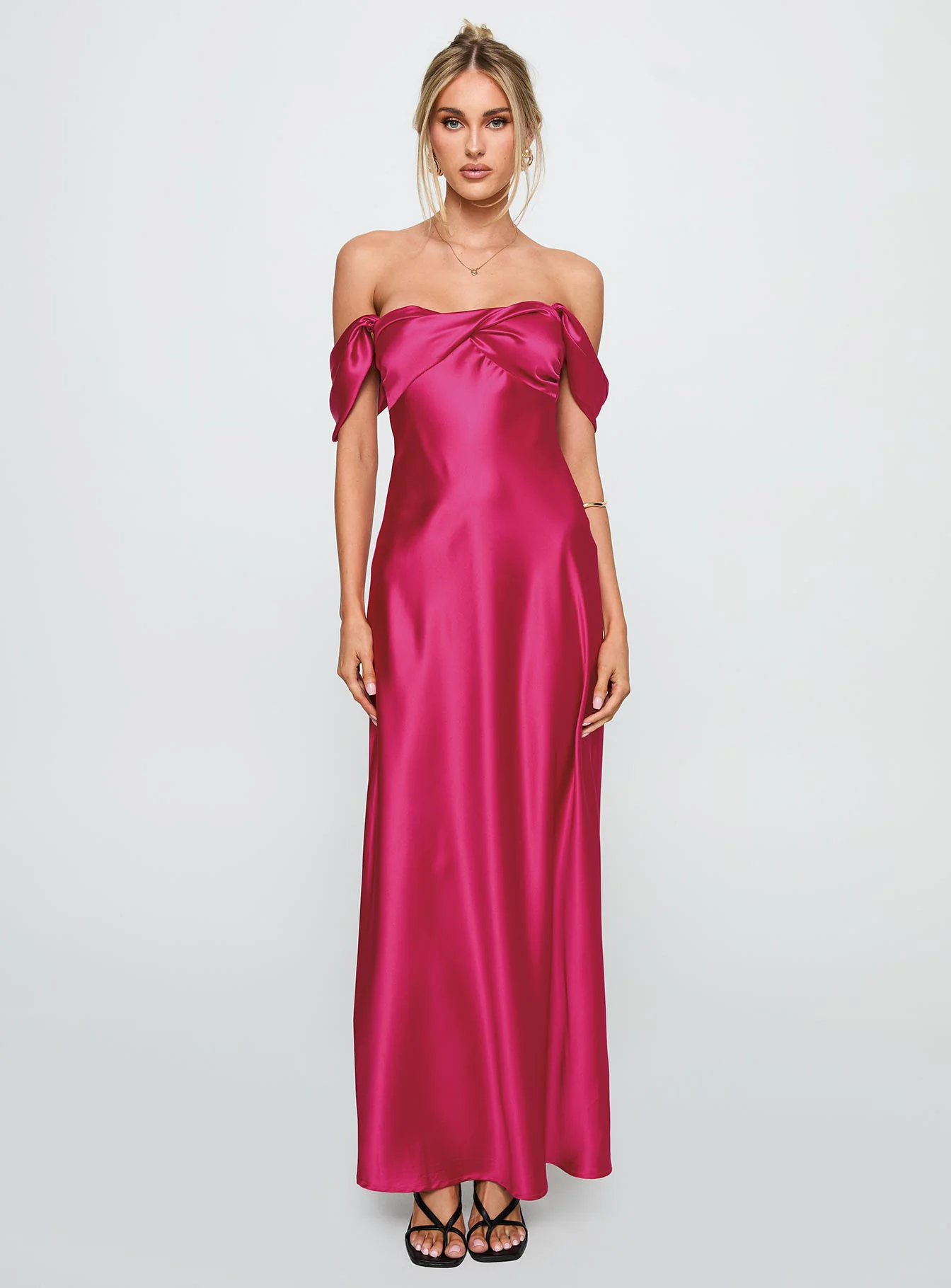 Live For You Off The Shoulder Maxi Dress Hot Pink - Image 7