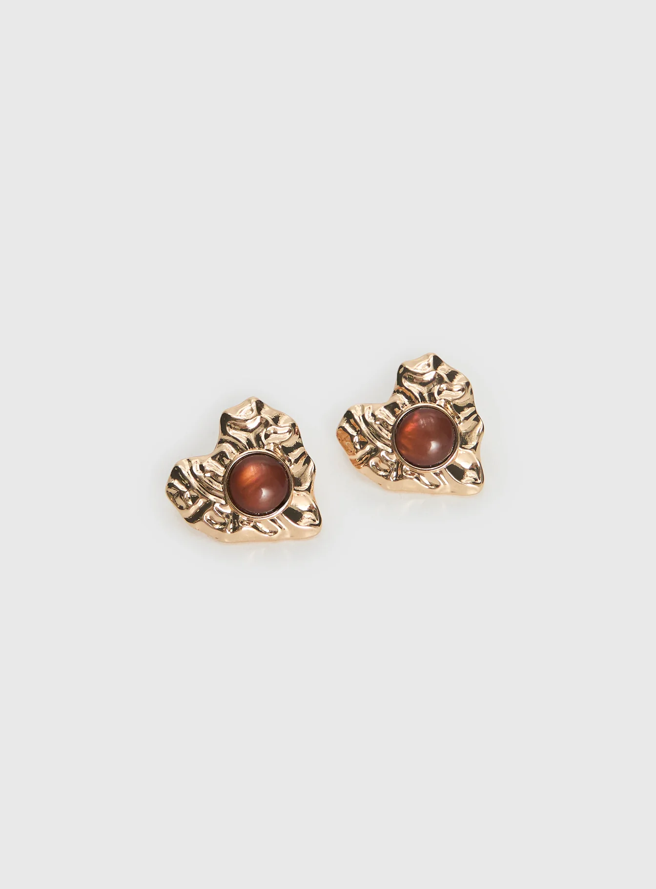 Living Easy Heart Earrings Gold - Image 3