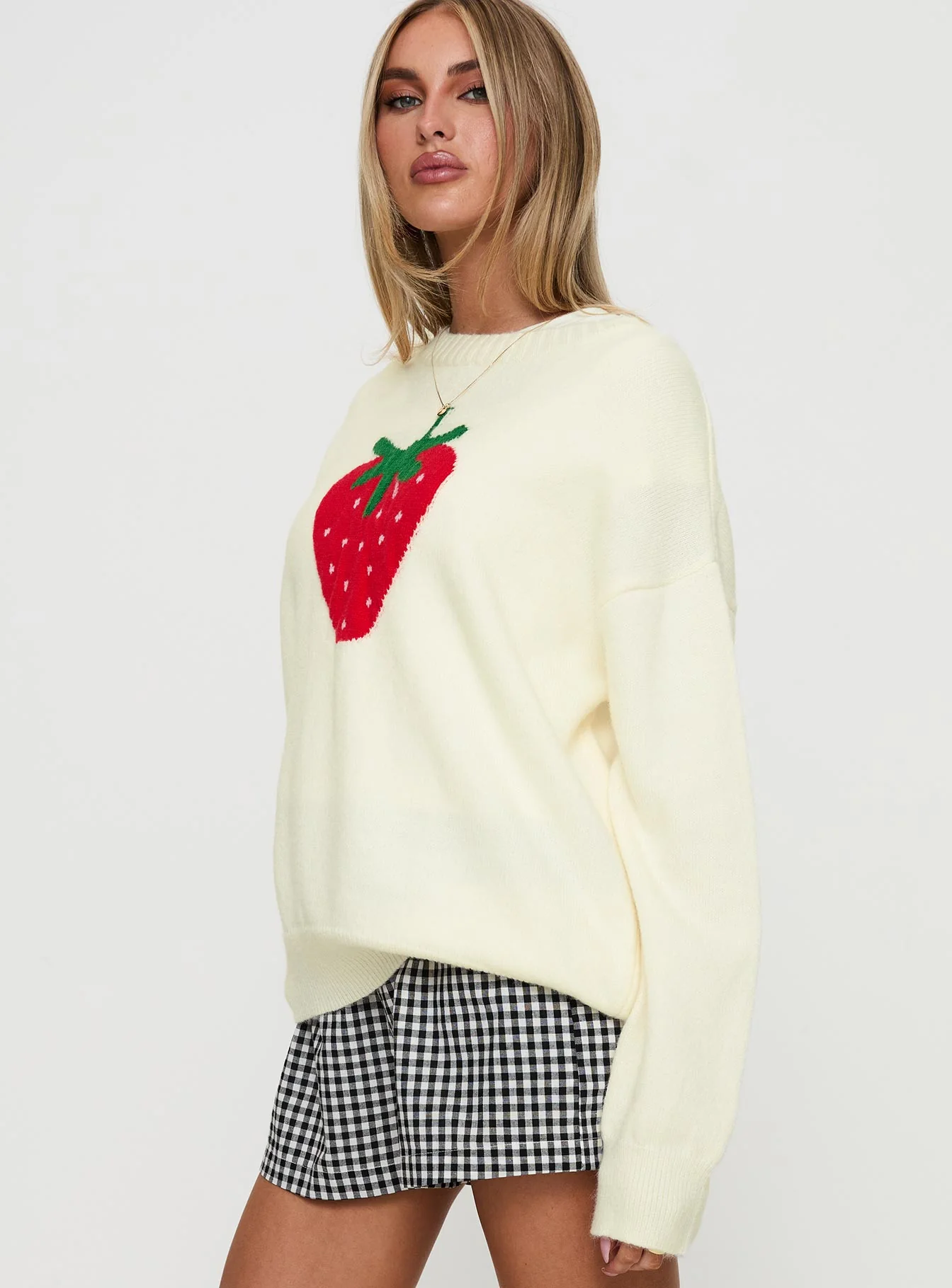 Living Is Easy Knit Sweater White - Image 4