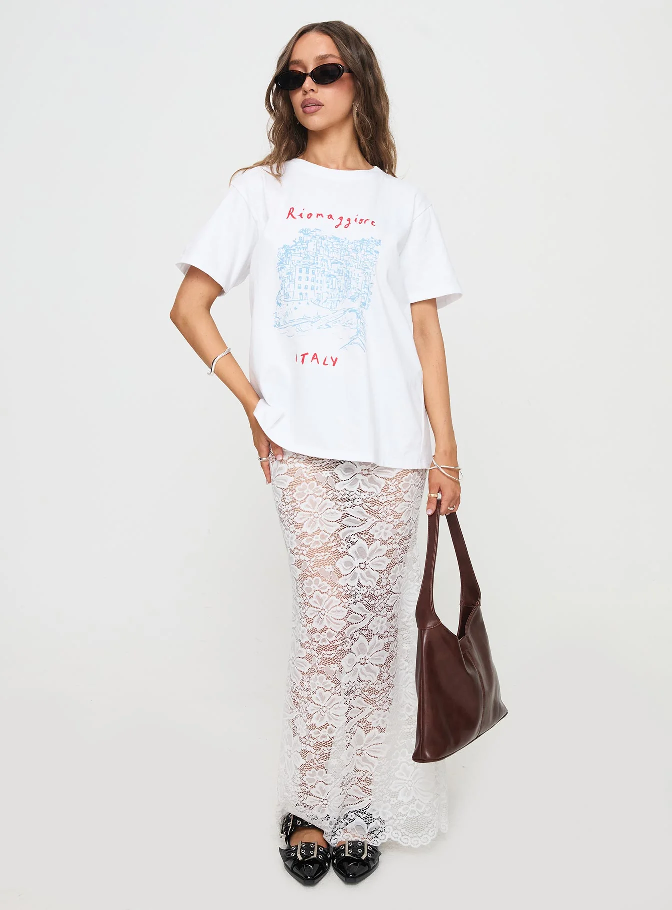 Lombardio Lace Maxi Skirt White - Image 3