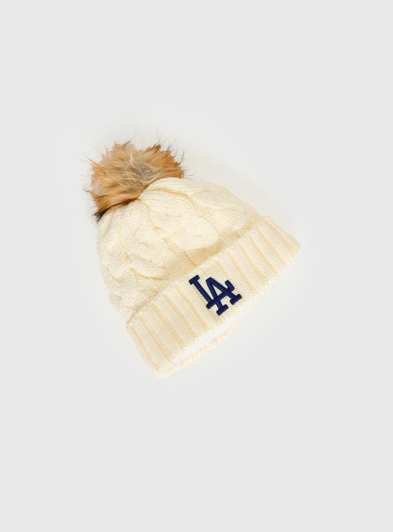 Los Angeles Dodgers Knit Beanie Cream - Image 3