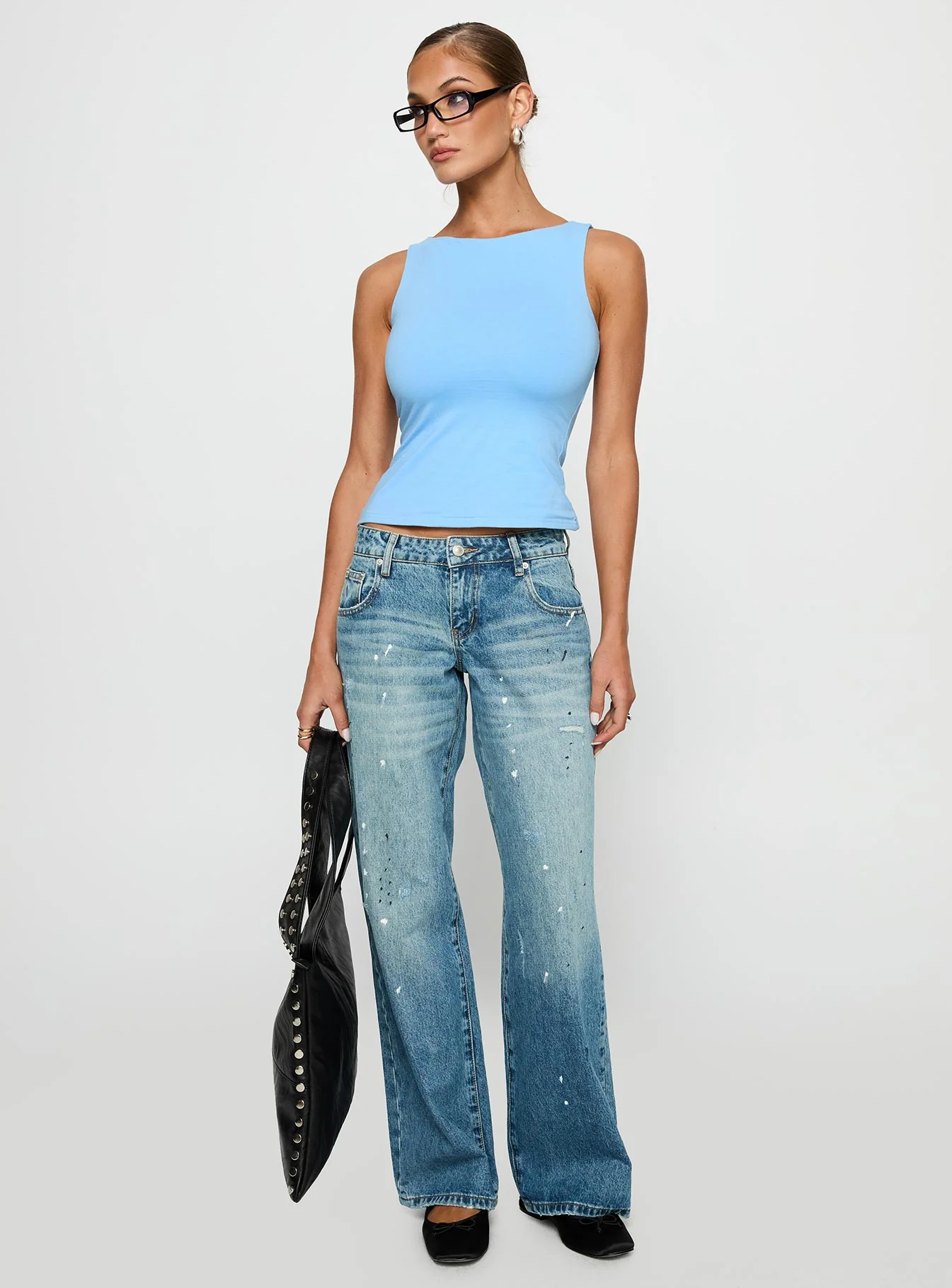 Lose Your Number High Neck Top Blue - Image 3