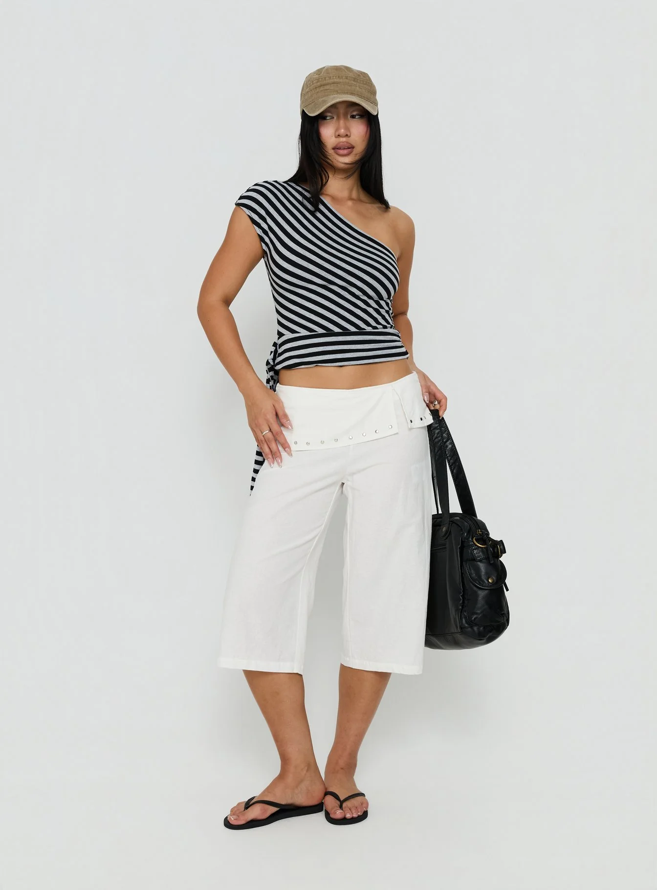 Lost Connection One Shoulder Top Multi Stripe - Image 3