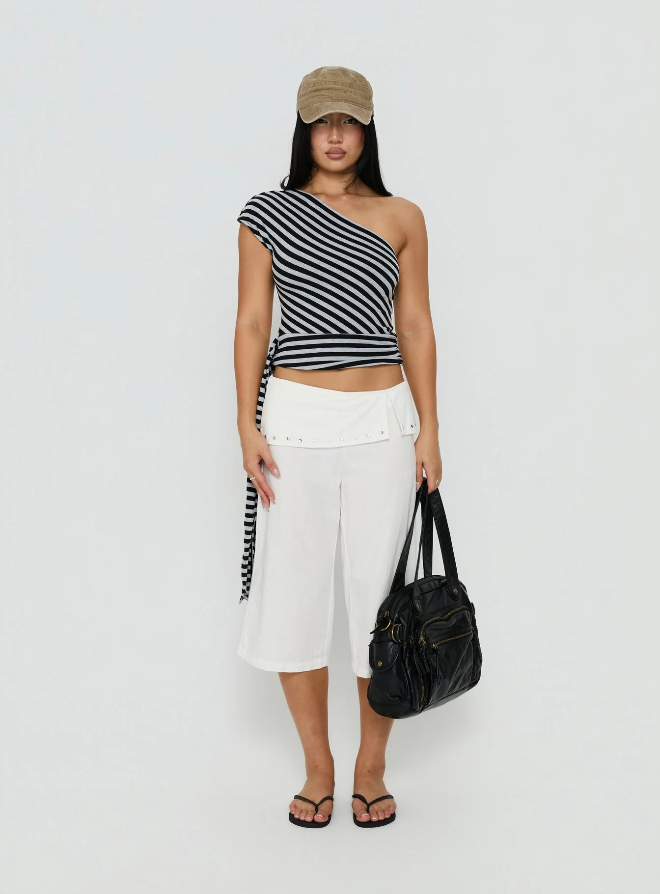 Lost Connection One Shoulder Top Multi Stripe - Image 7