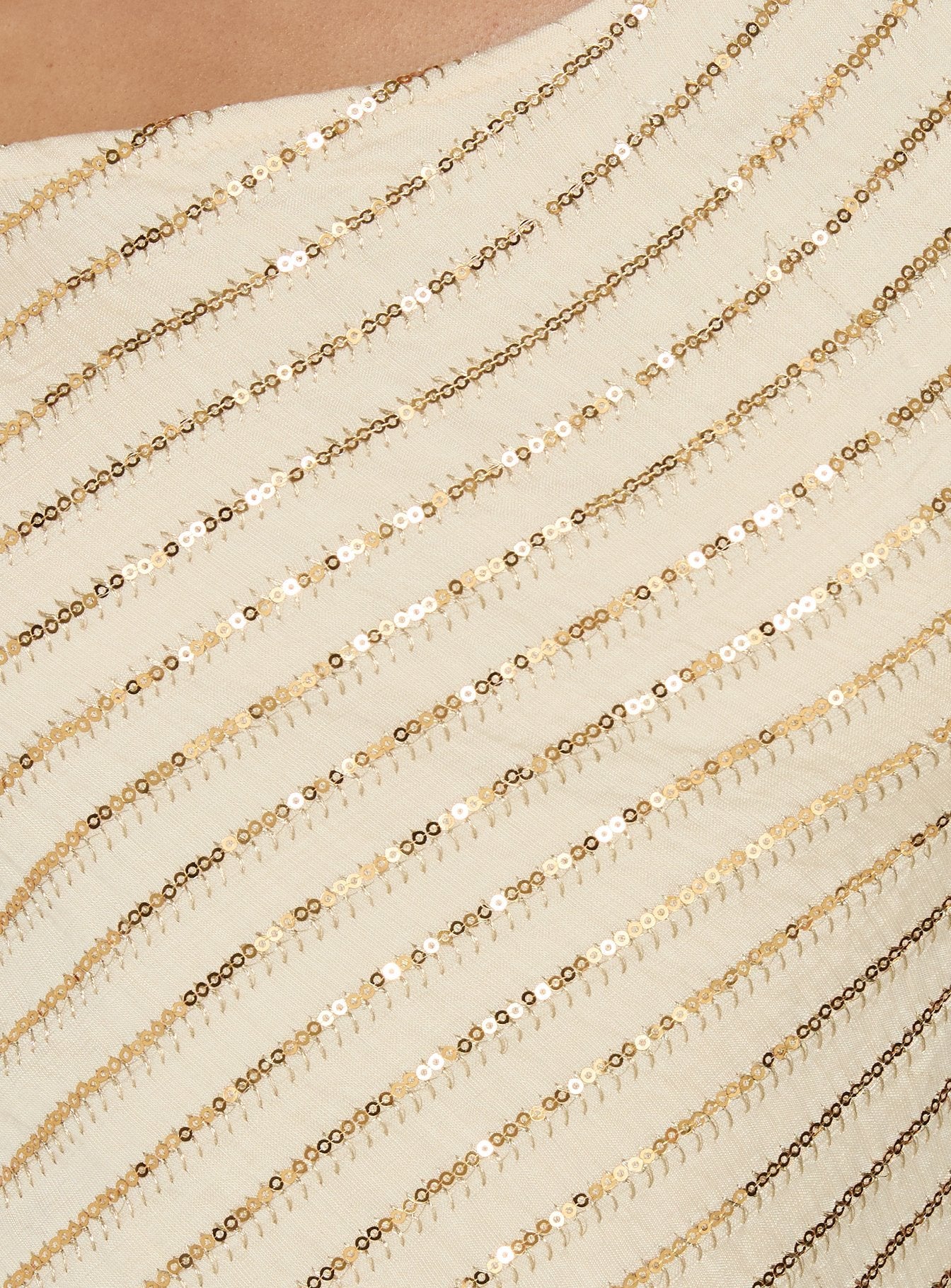 Loucetta One Shoulder Tie Detail Top Cream Stripe - Image 5