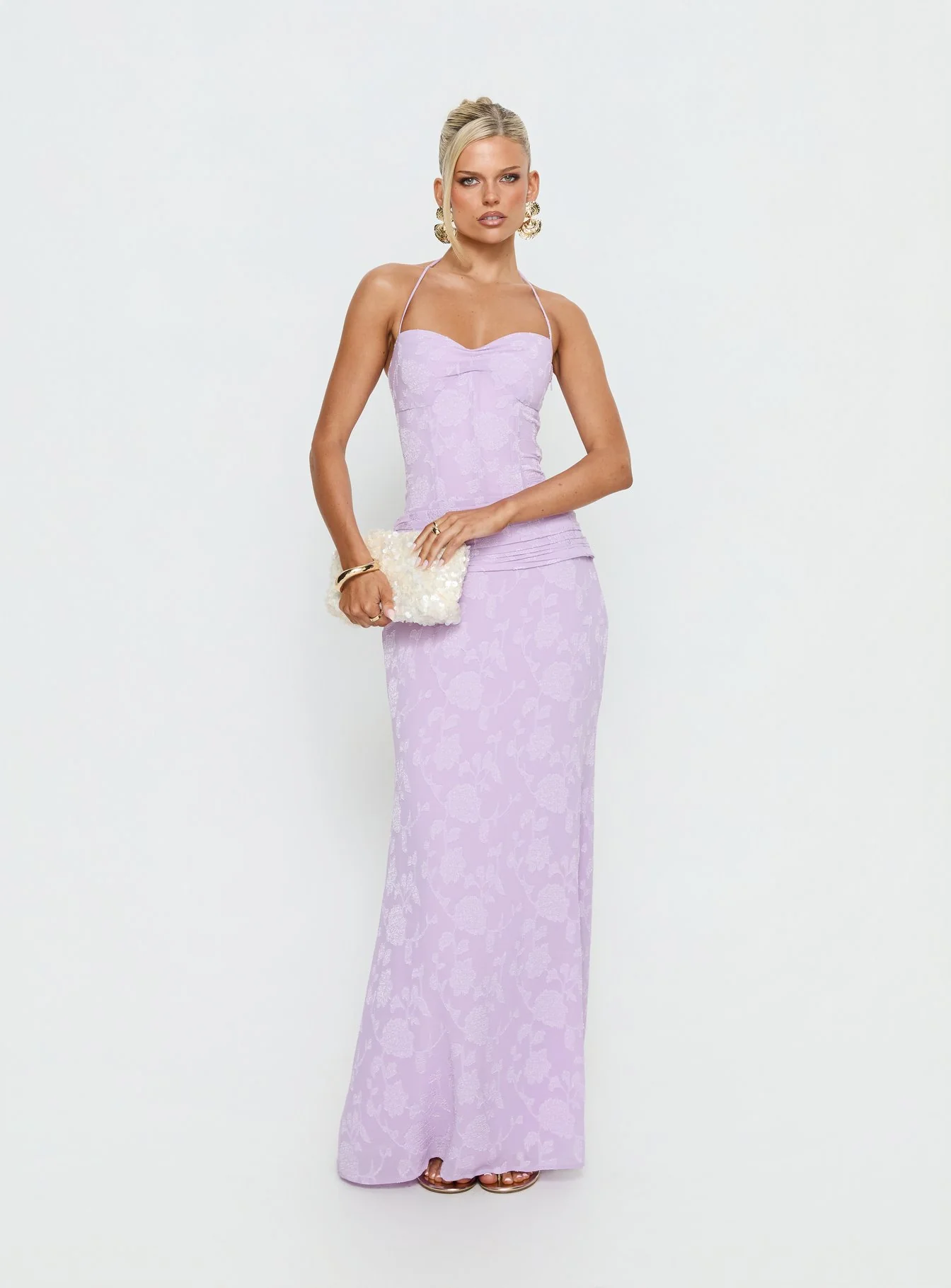Love From Portofino Corset Maxi Dress Lilac - Image 2