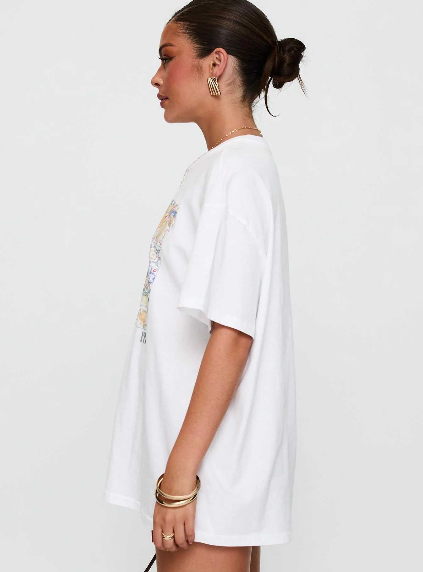 Love From Tuscany Oversized Graphic Top White - Image 4