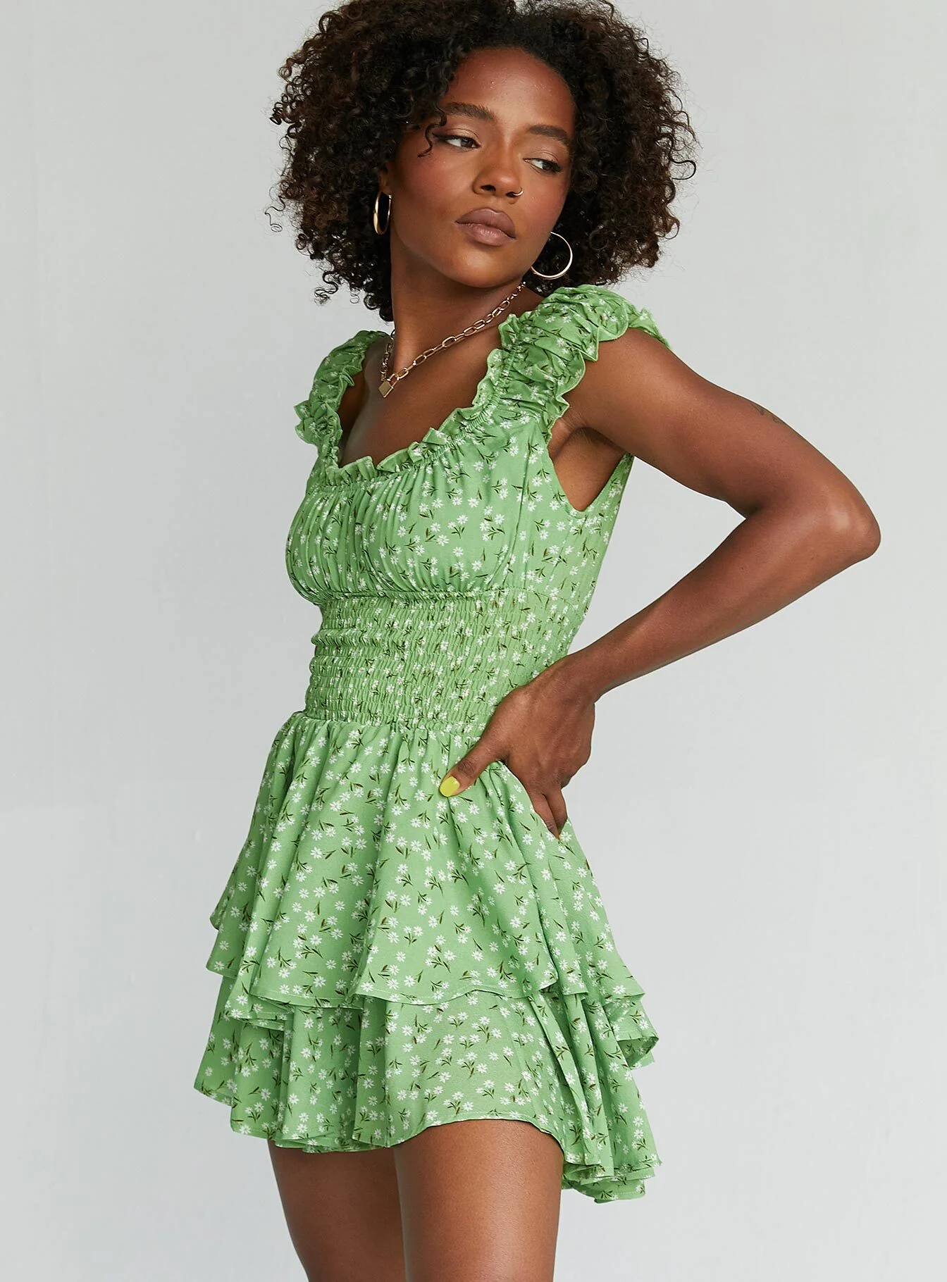 The Love Galore Romper Green Floral - Image 3