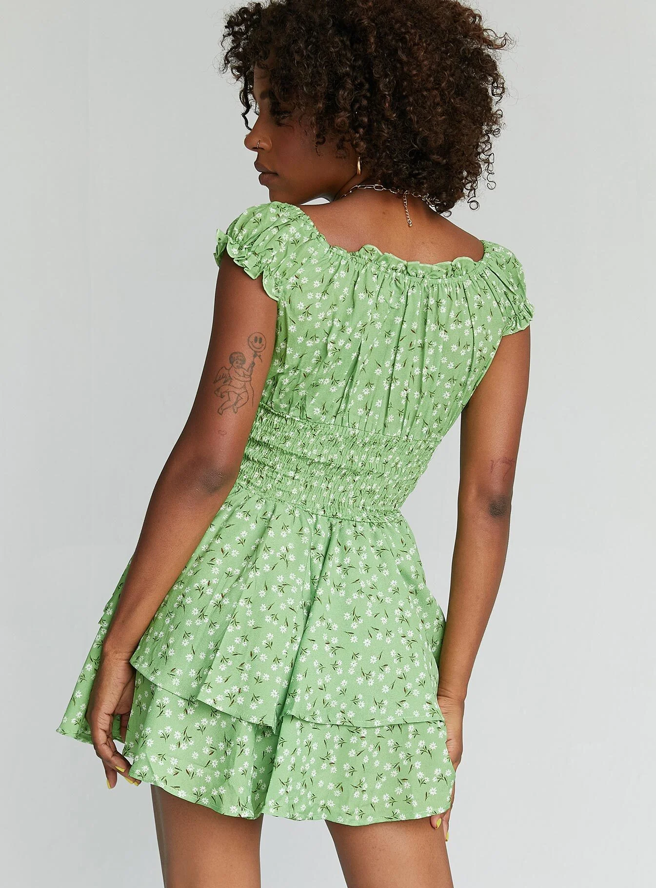 The Love Galore Romper Green Floral - Image 4