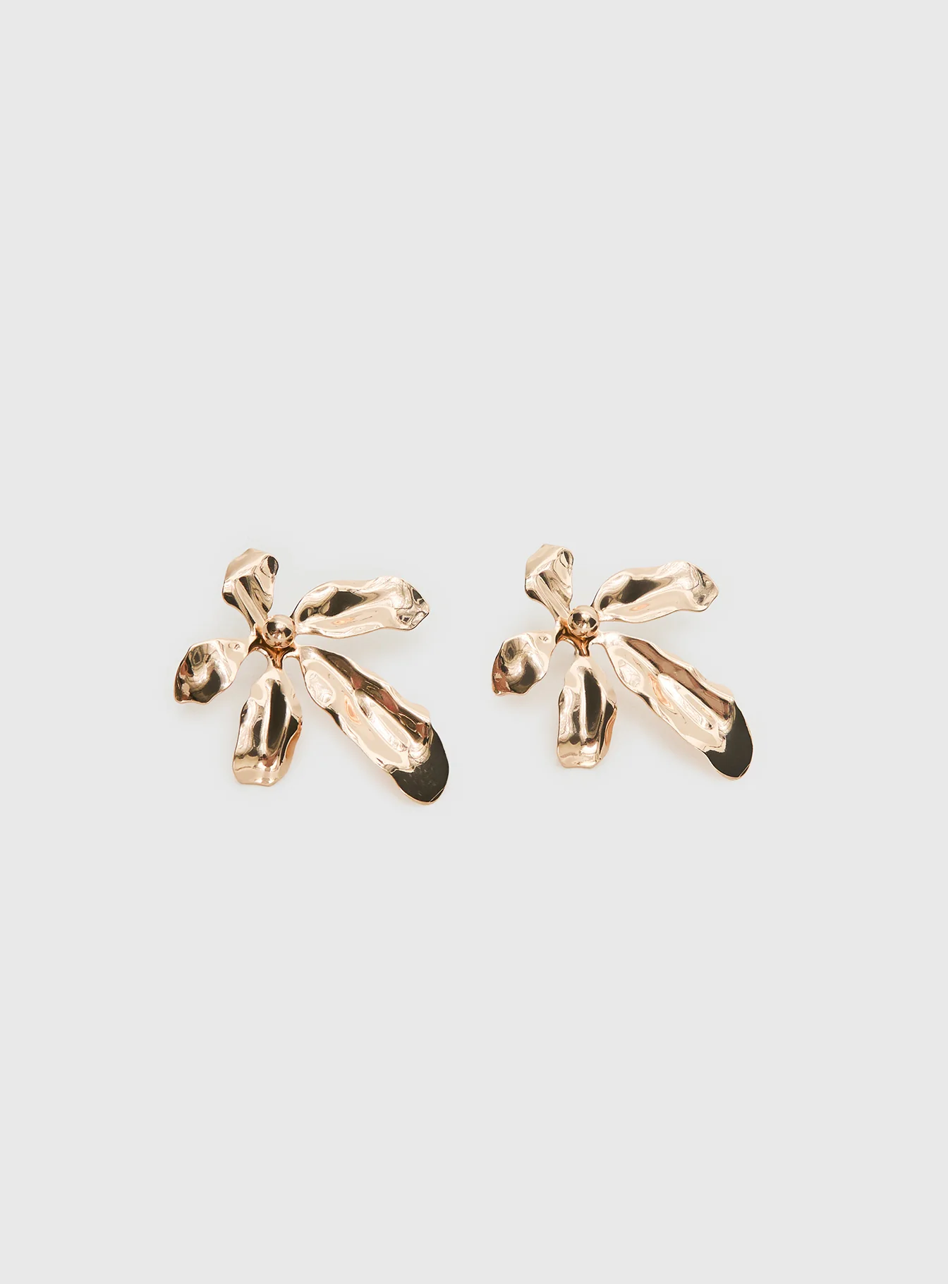 Love Is Free Flower Earrings Gold - Image 3