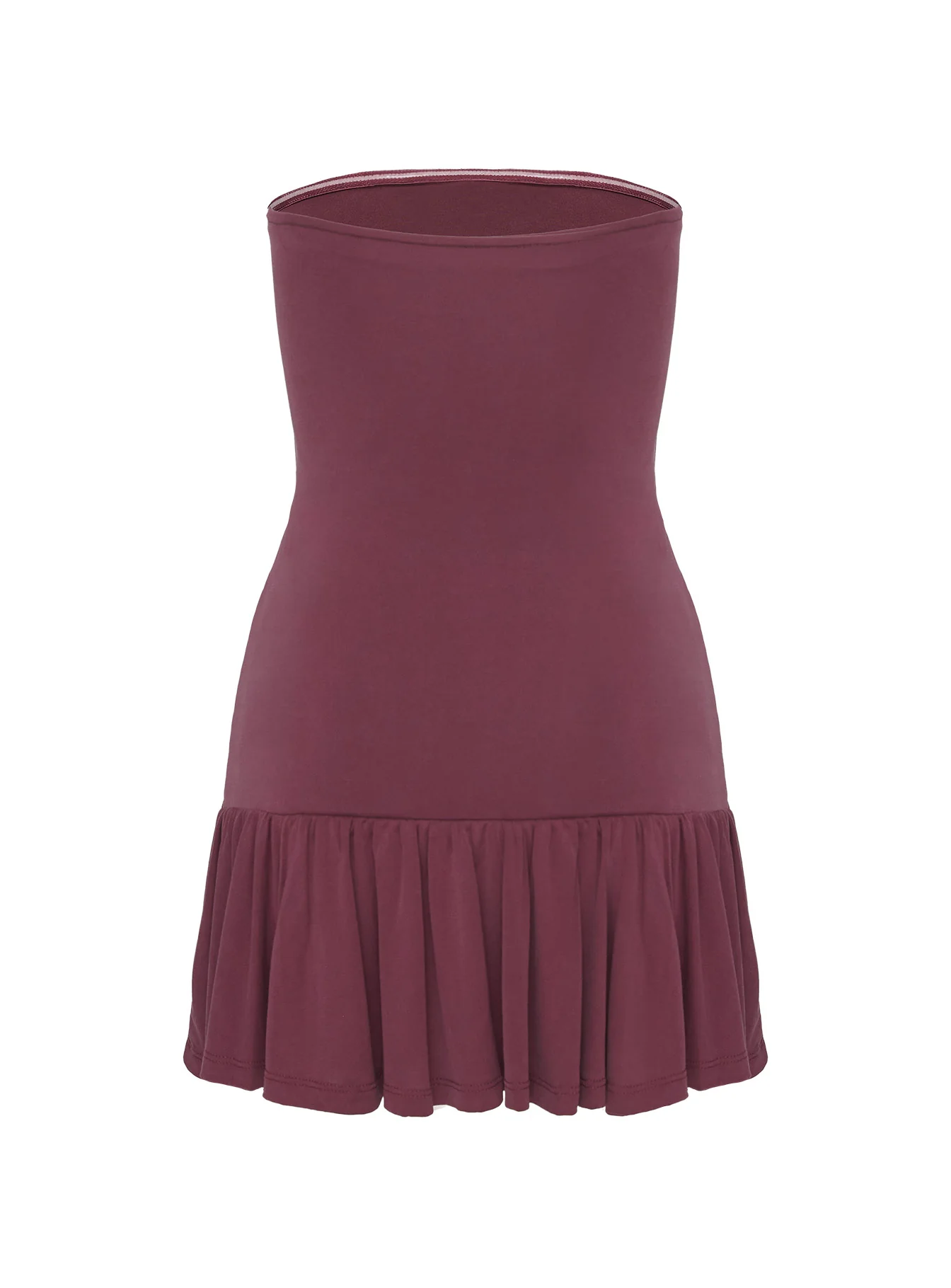 Love Lingers Strapless Mini Dress Burgundy Petite - Image 5