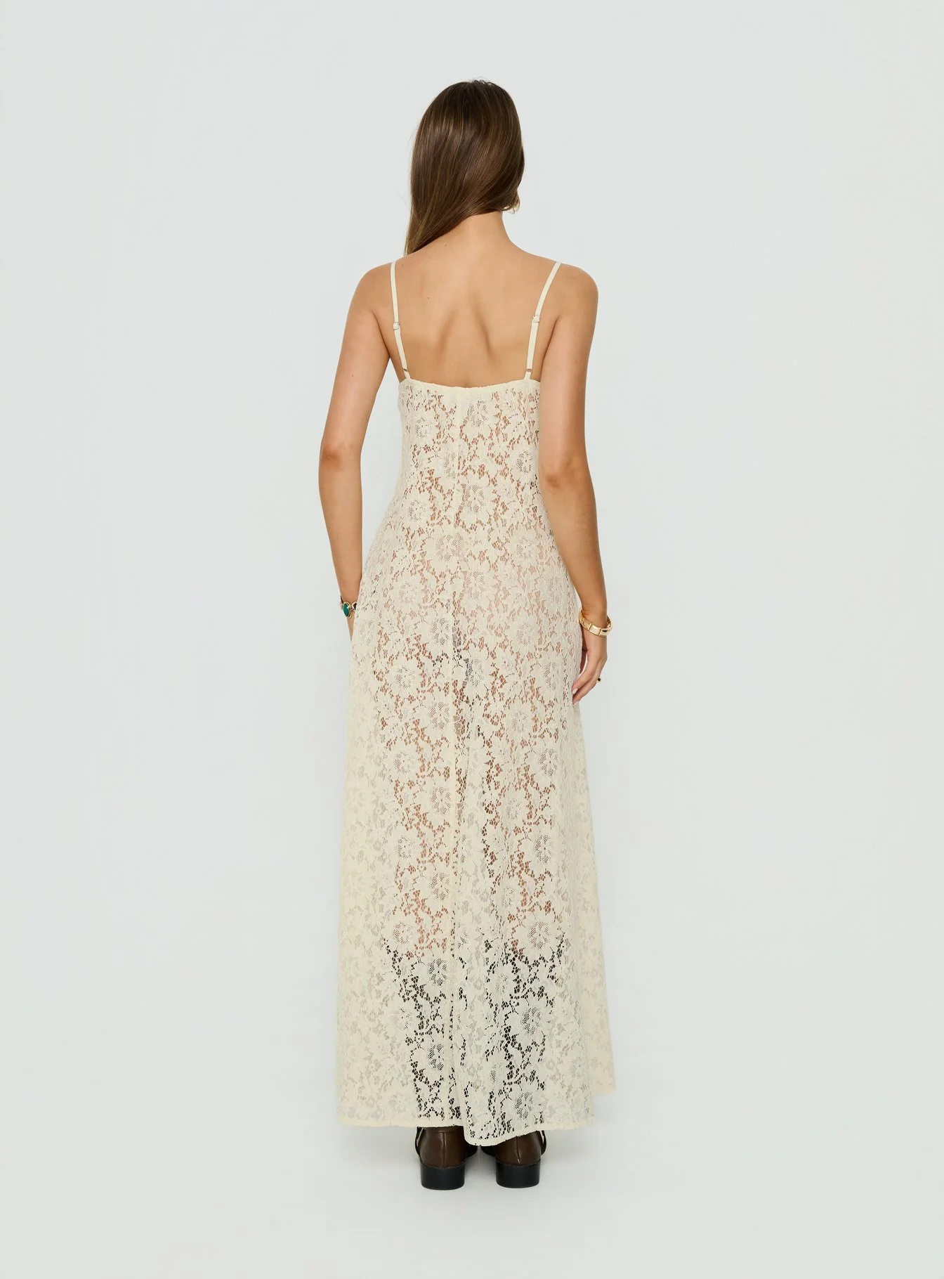 Lovedream Lace Maxi Dress Yellow - Image 4