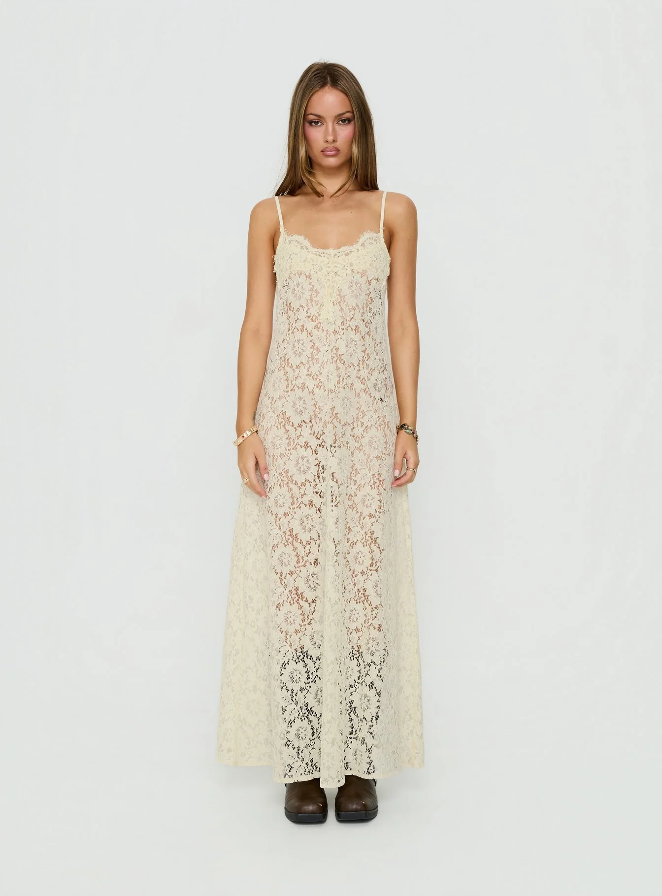 Lovedream Lace Maxi Dress Yellow - Image 6