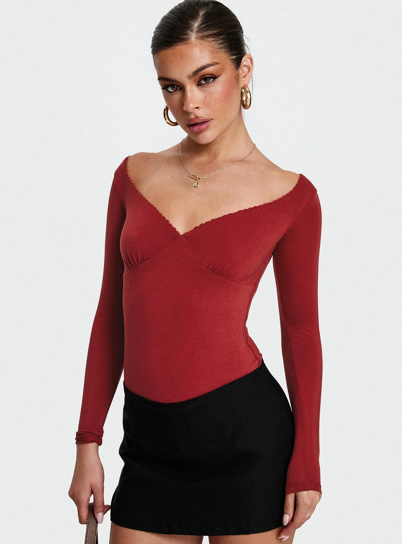 Loveydove Bodysuit Burgundy - Image 9