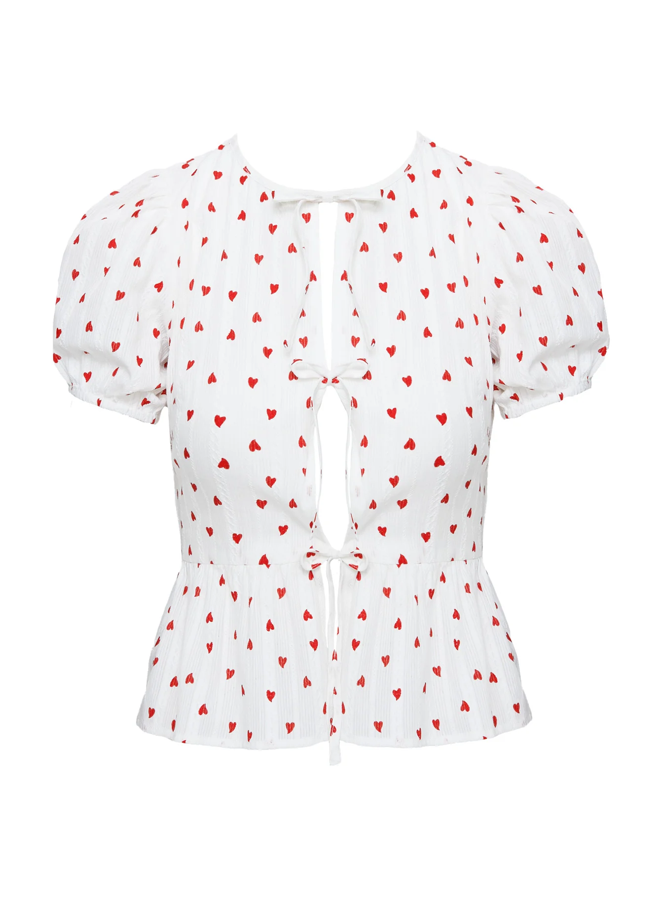Lucky In Love Bow Tie Top White / Red - Image 5