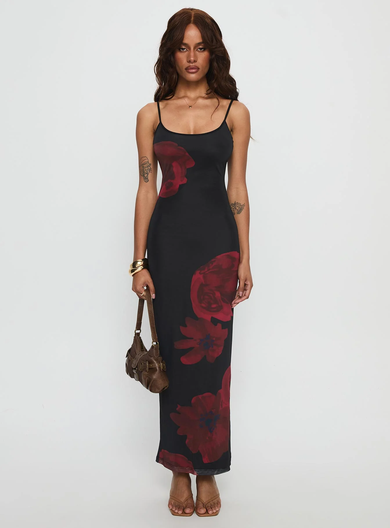 Lucky to Love Maxi Dress Black / Red Floral - Image 7