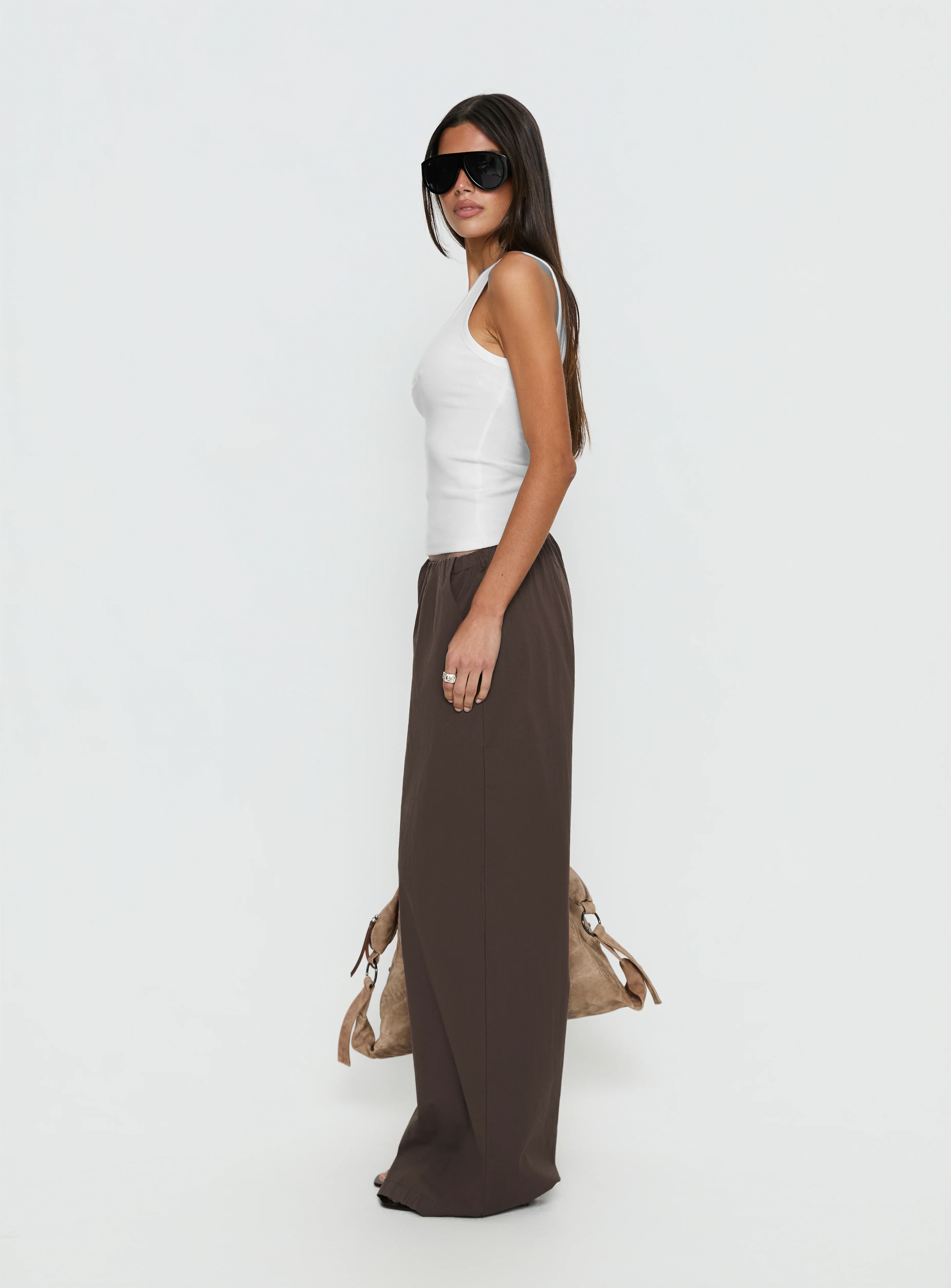 Lunea Concealed Waistband Pants Brown - Image 4