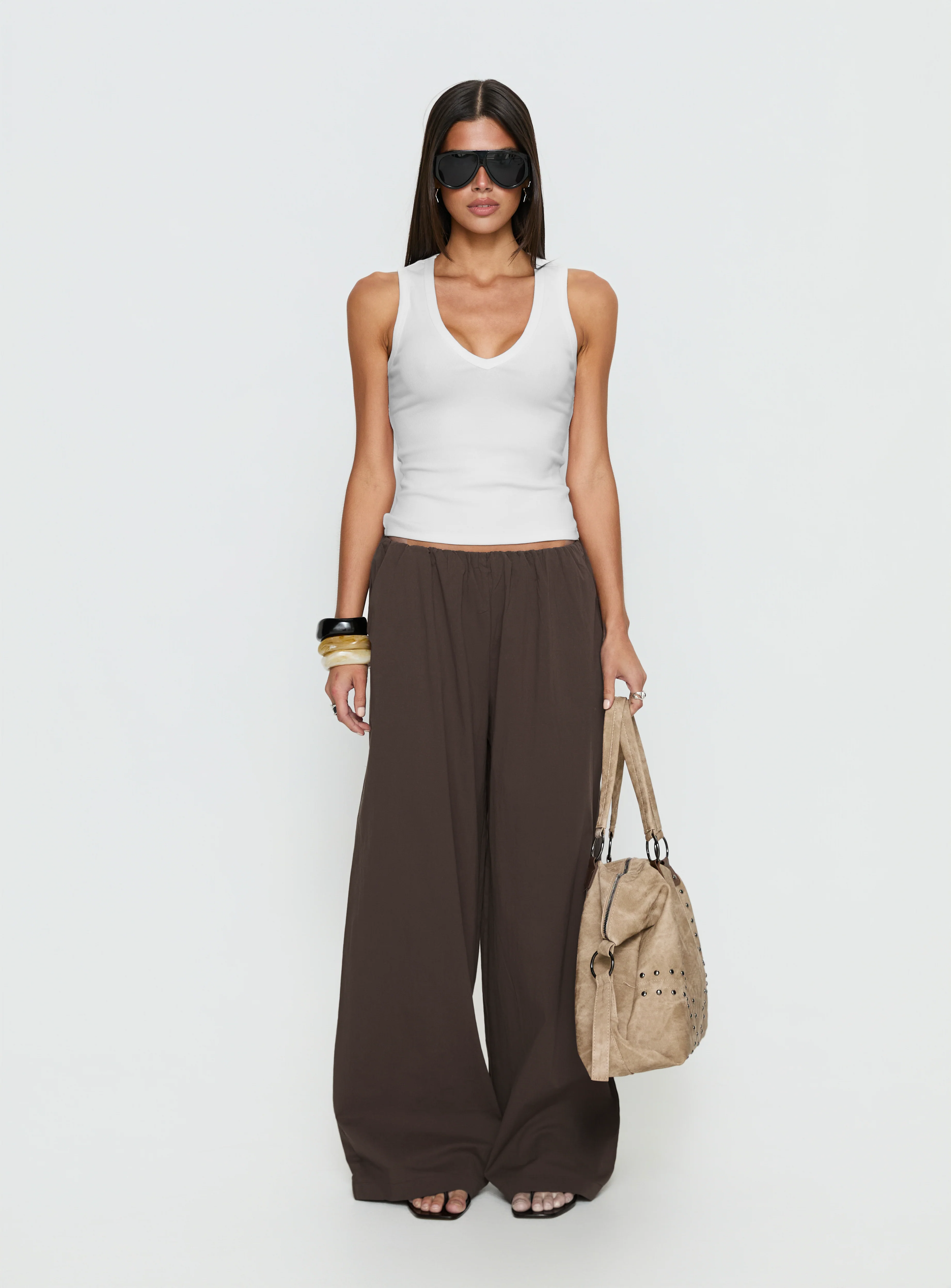Lunea Concealed Waistband Pants Brown - Image 7