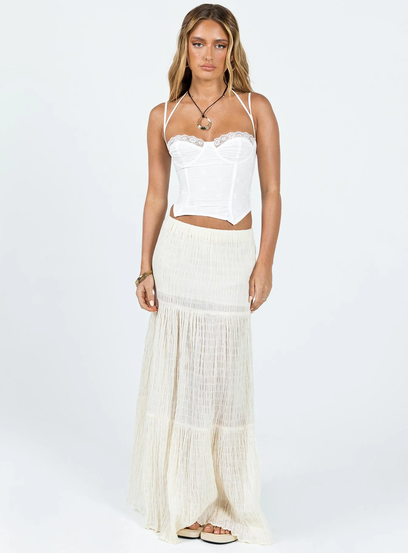 Luvan Lace Corset Top White - Image 3