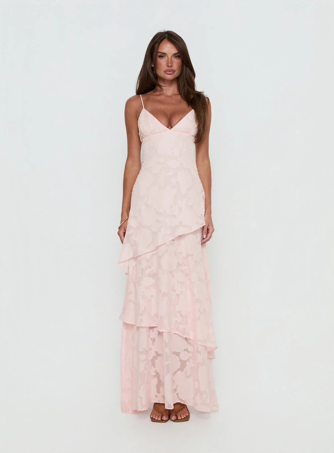 Lyricah Tiered Tie Back Maxi Dress Pink - Image 7