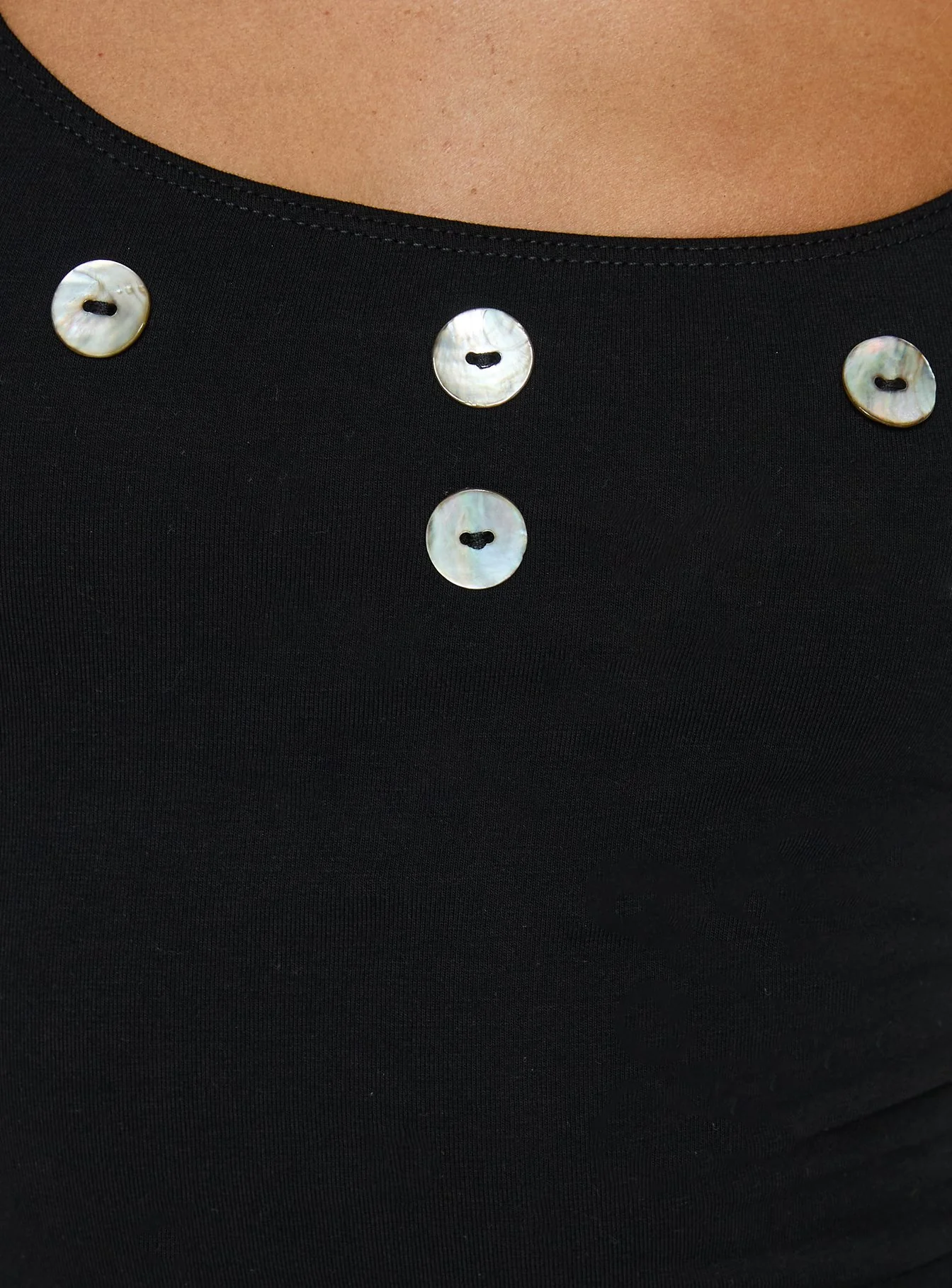Lysandra Button Halter Top Black - Image 6