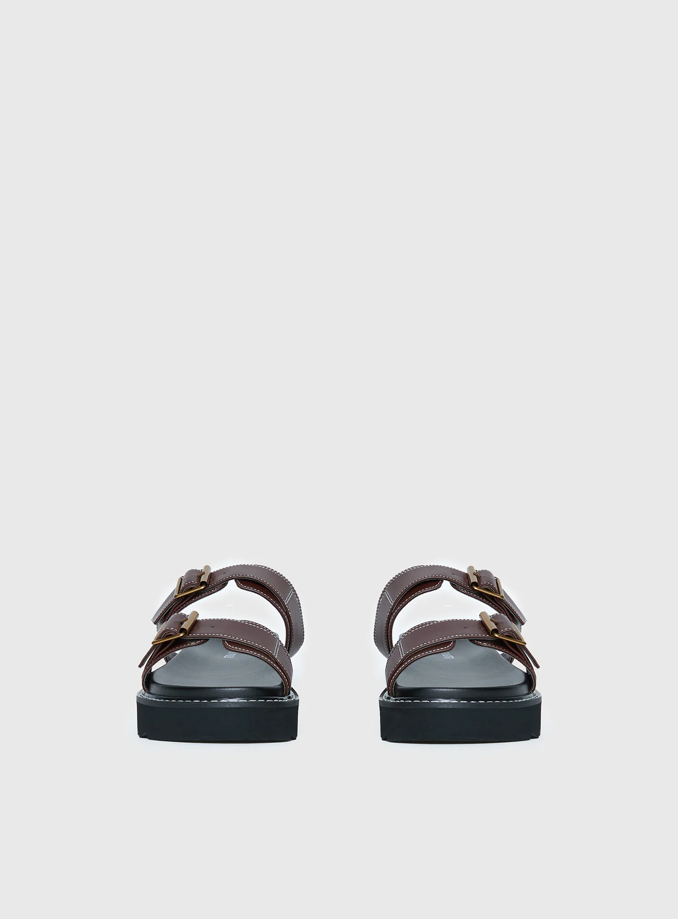 Ma Belle Sandals Contrast Stitch Chocolate - Image 3