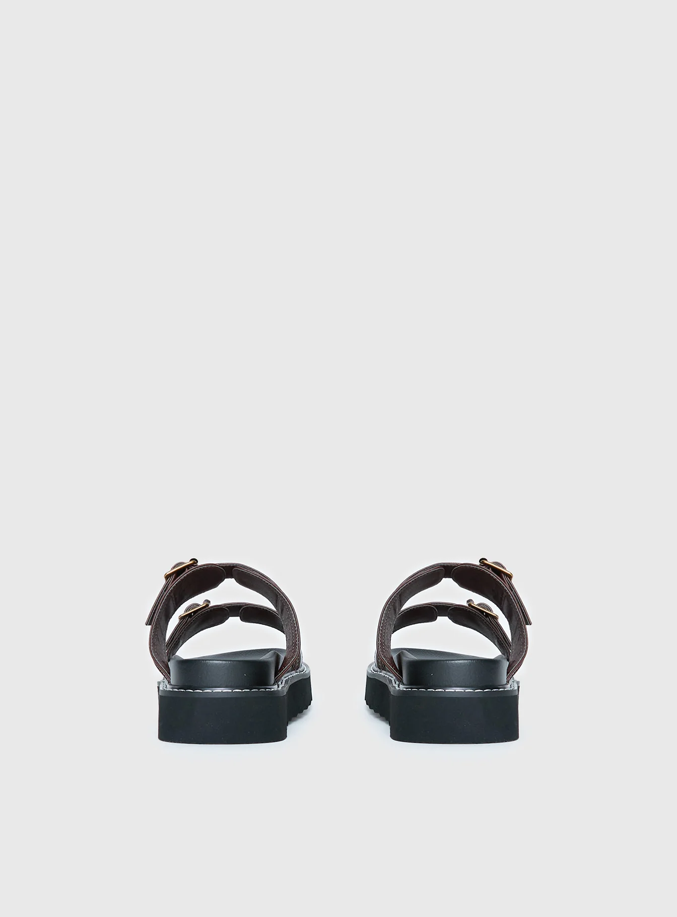 Ma Belle Sandals Contrast Stitch Chocolate - Image 4