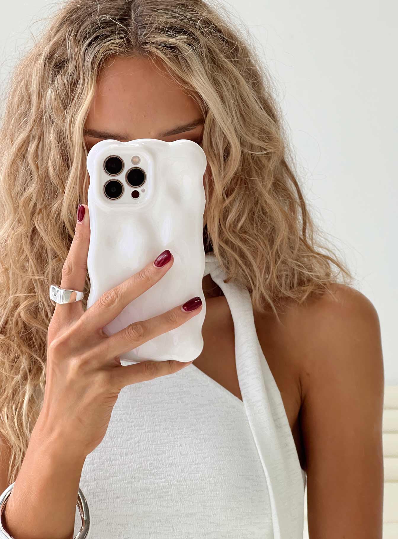 Maceline iPhone Case White / Pink - Image 3