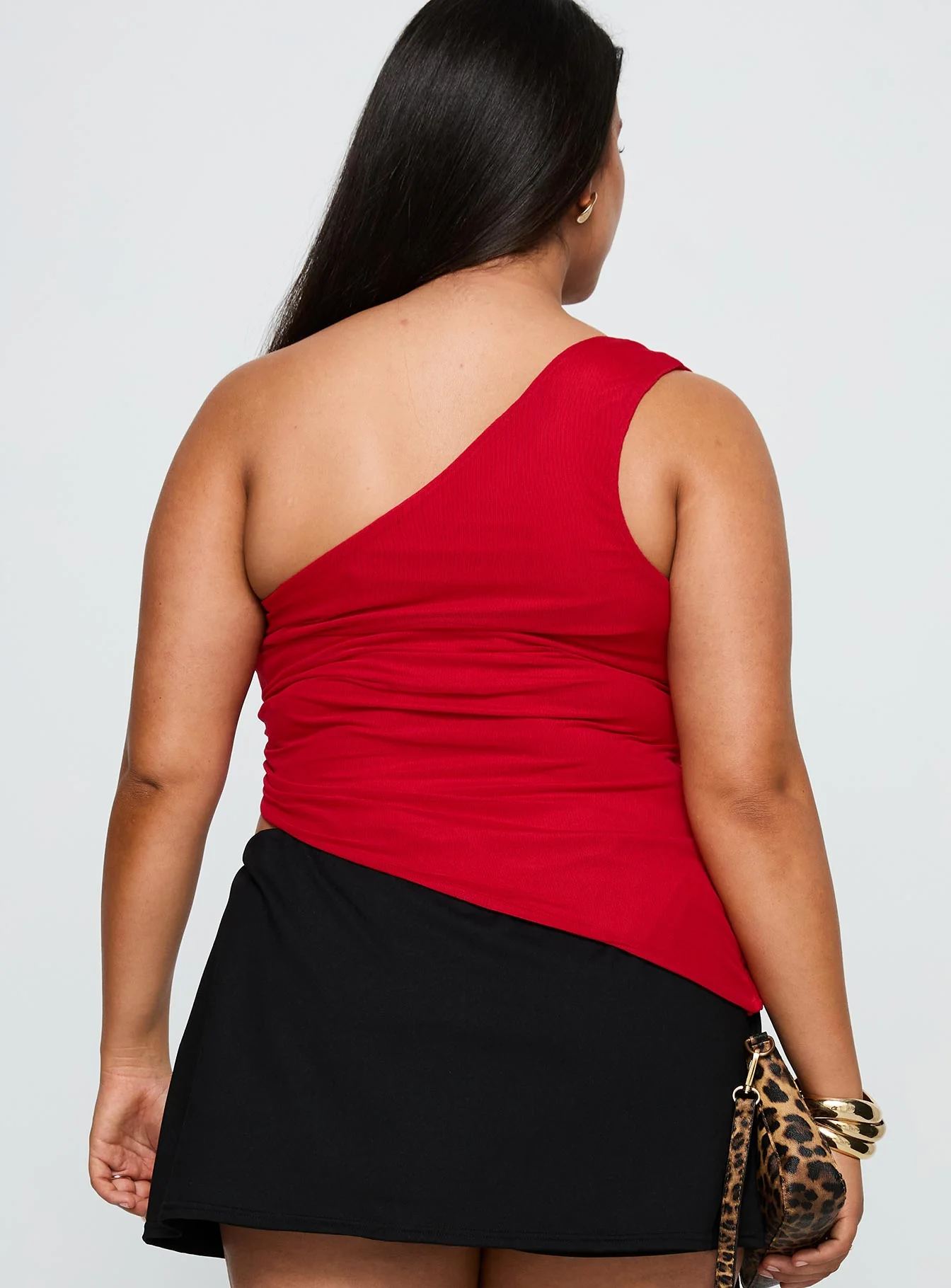 Machiatto One Shoulder Top Red Curve - Image 5