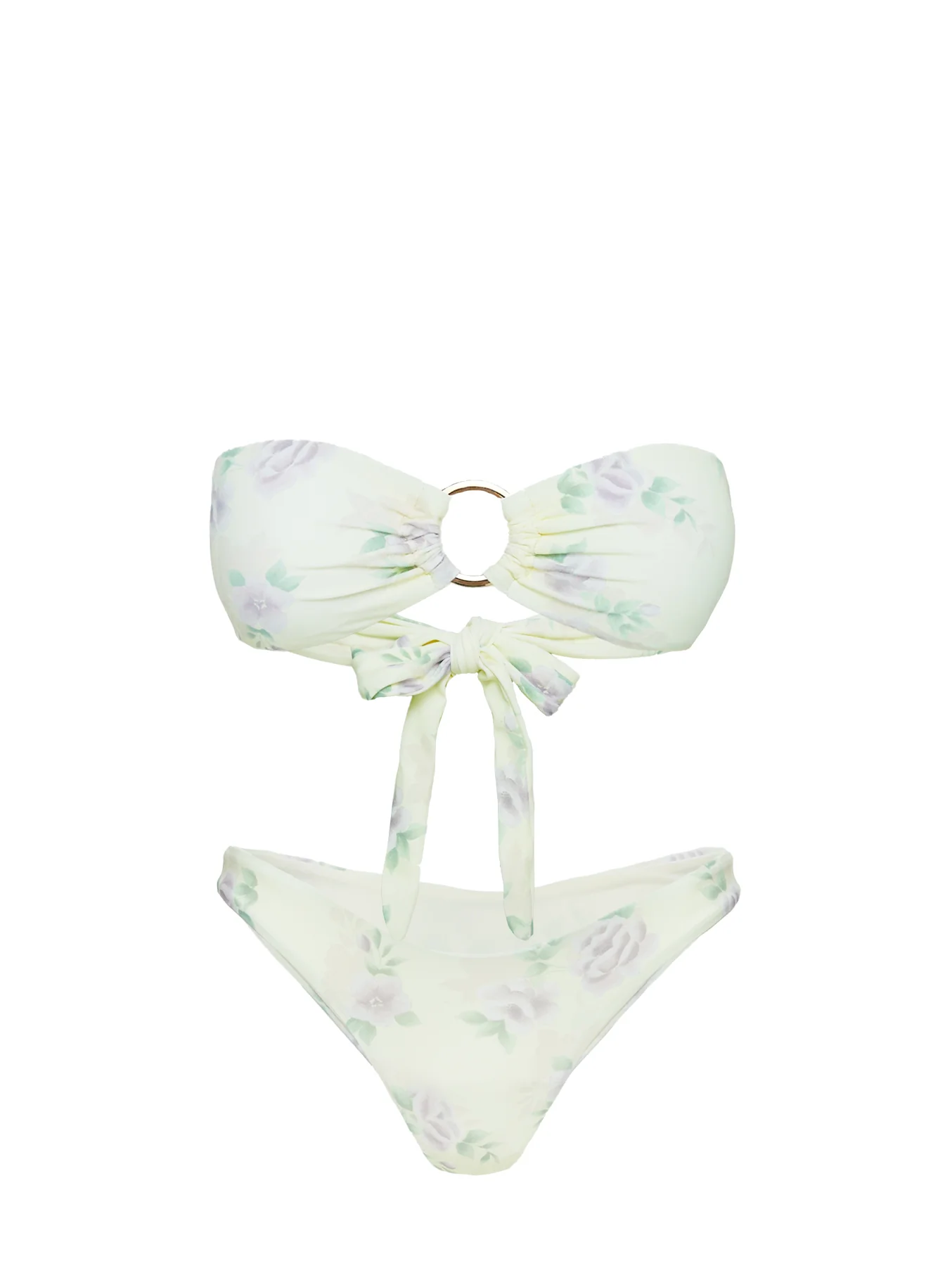 Macs Bandeau Bikini Top Yellow / Purple Floral - Image 5