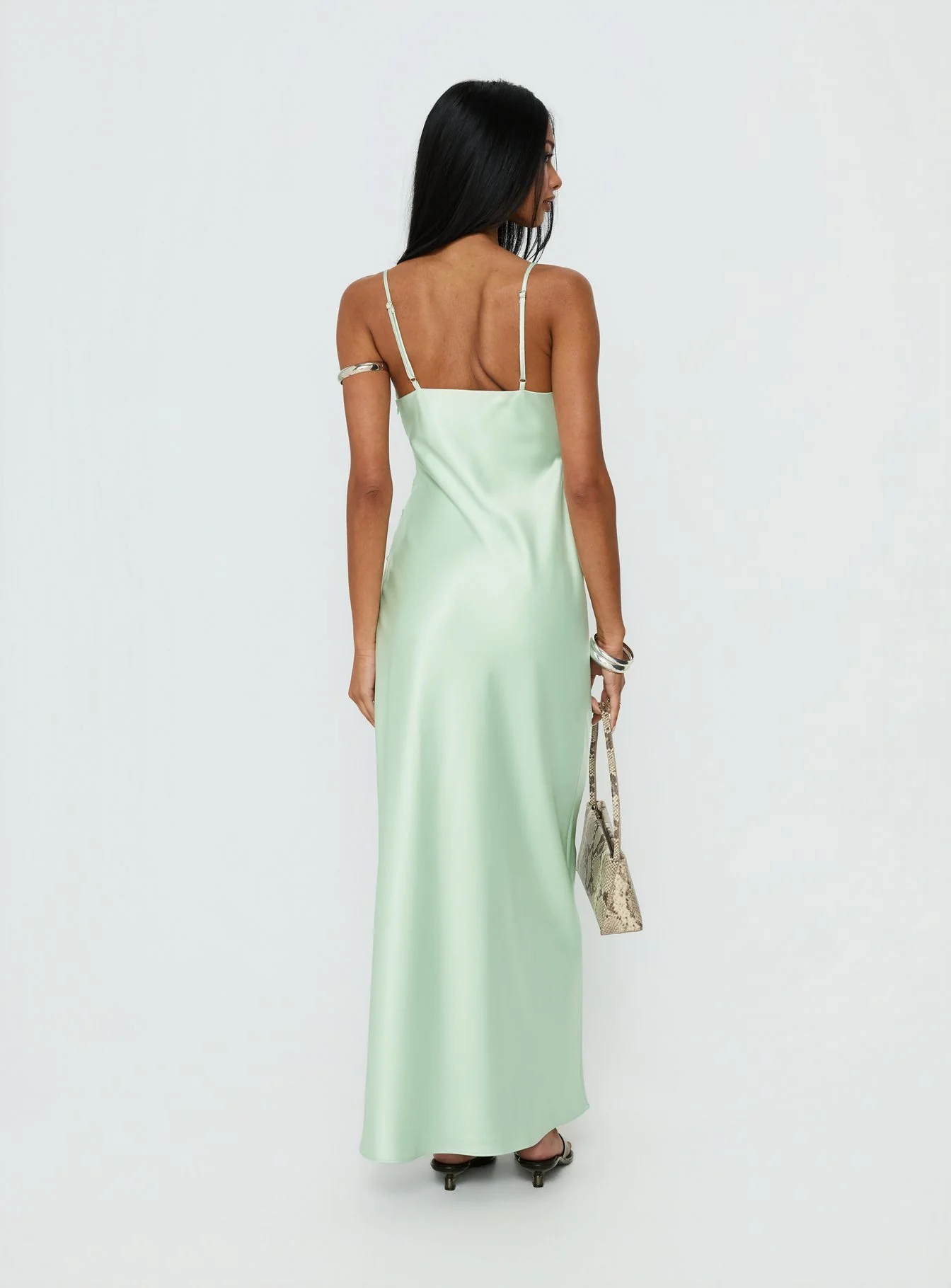 Madelene Lace V Neck Maxi Dress Jelly Mint - Image 4