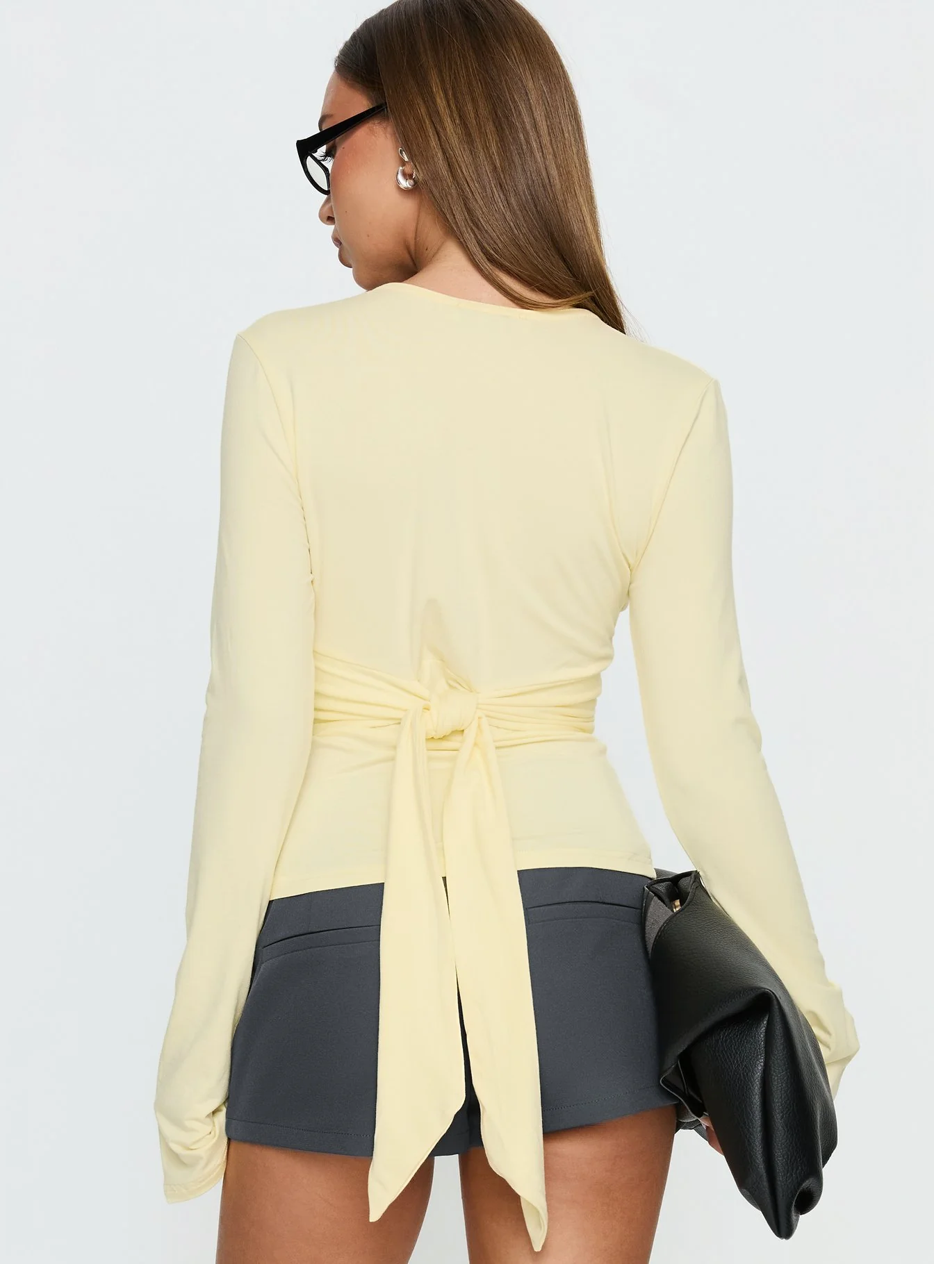 Madelon Long Sleeve Wrap Top Butter - Image 5