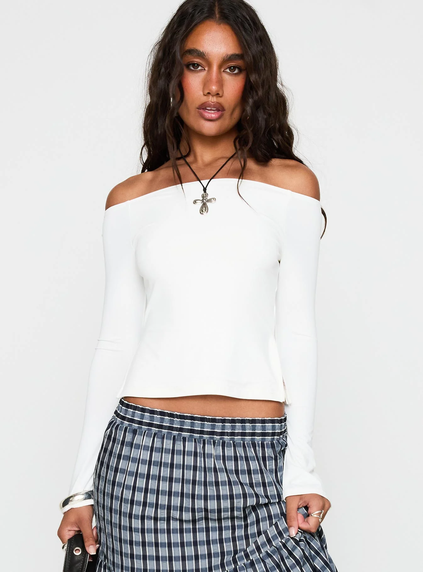 Maestro Off The Shoulder Top White - Image 2