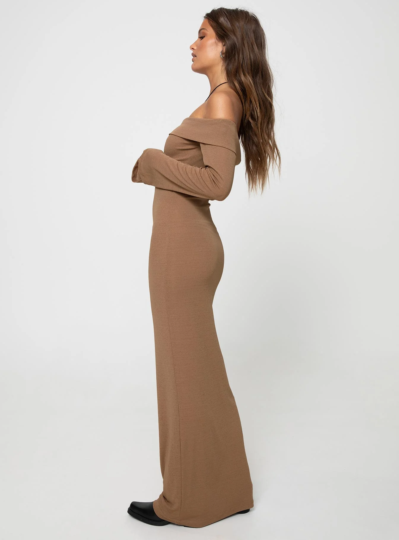 Maida Maxi Dress Light Brown - Image 4