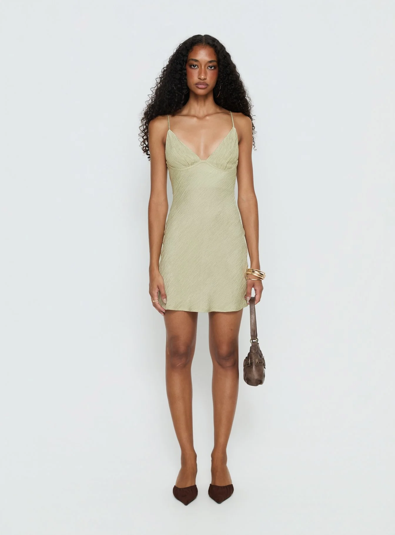 Makaia Balconette Mini Dress Sage - Image 7
