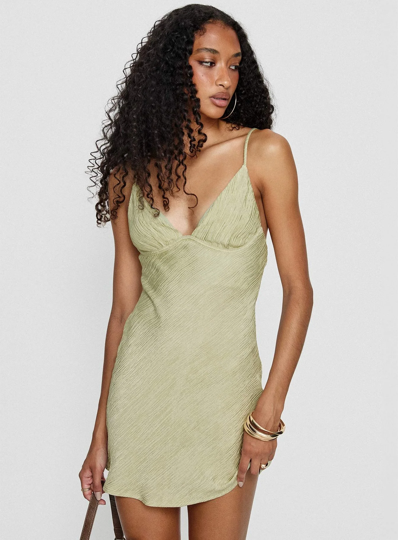 Makaia Balconette Mini Dress Sage - Image 8