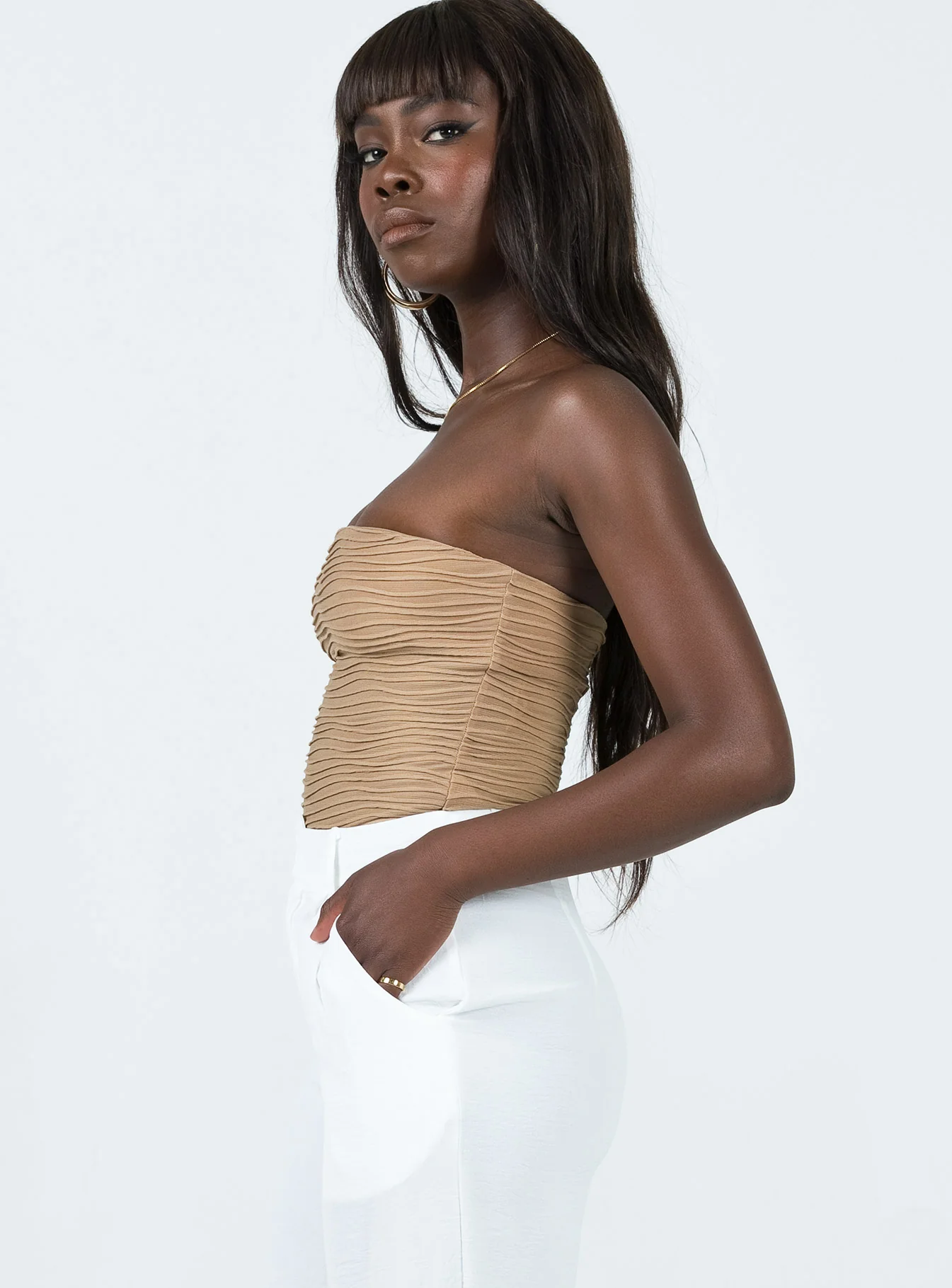 Makena Strapless Bodysuit Beige - Image 4