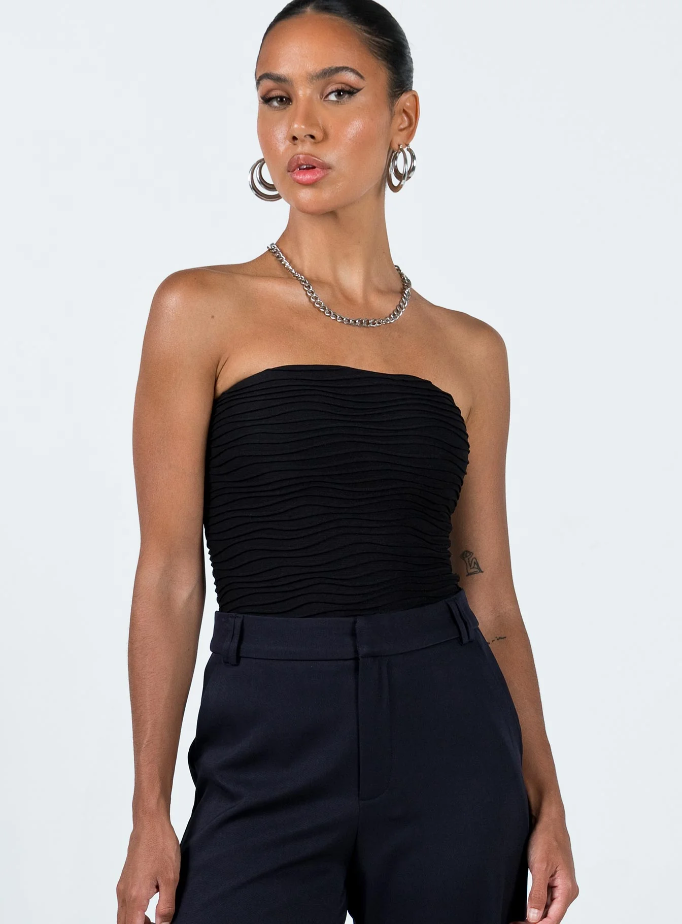 Makena Strapless Bodysuit Black - Image 2