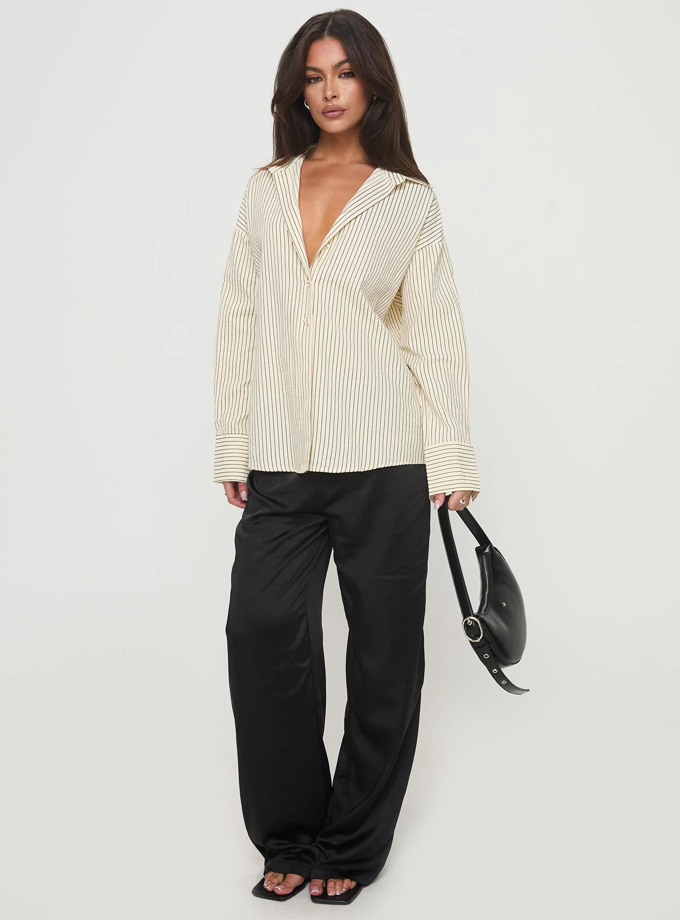 Mallin Shirt Cream/Brown Stripe - Image 3